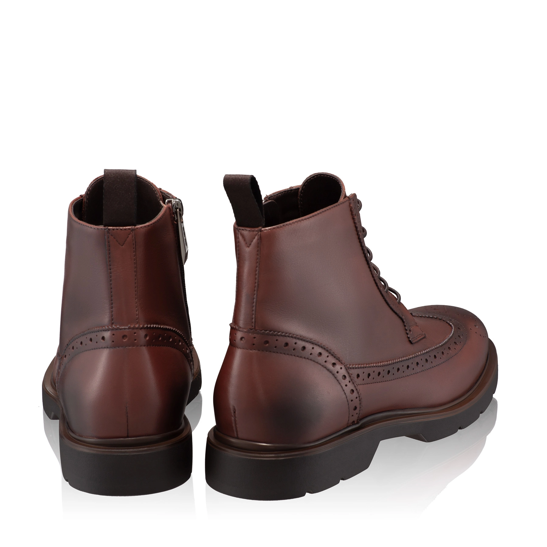 Men leather boots 6925 Vitello Brown