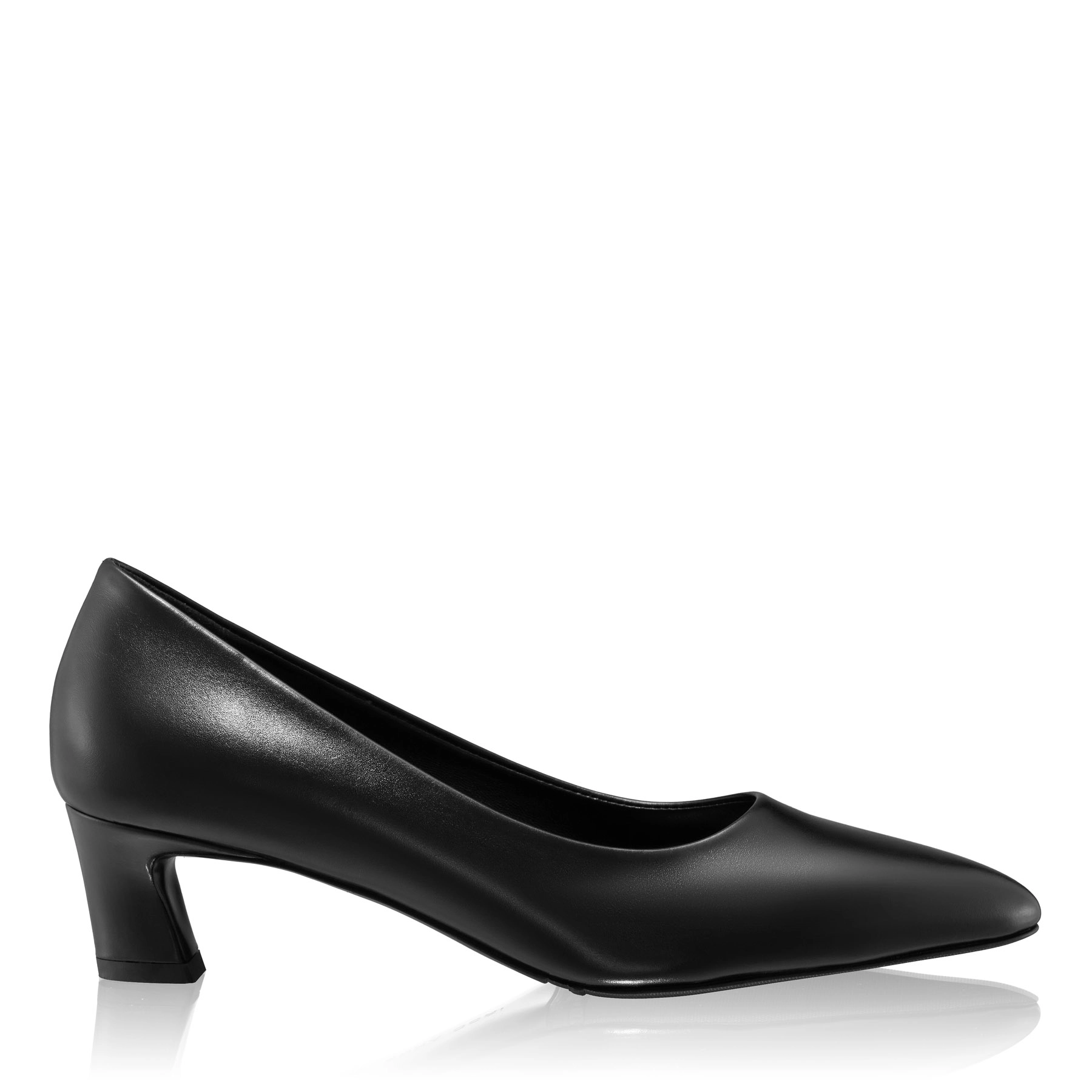 Mid-heel Pointed Toe Pumps 8218 Vitello Black