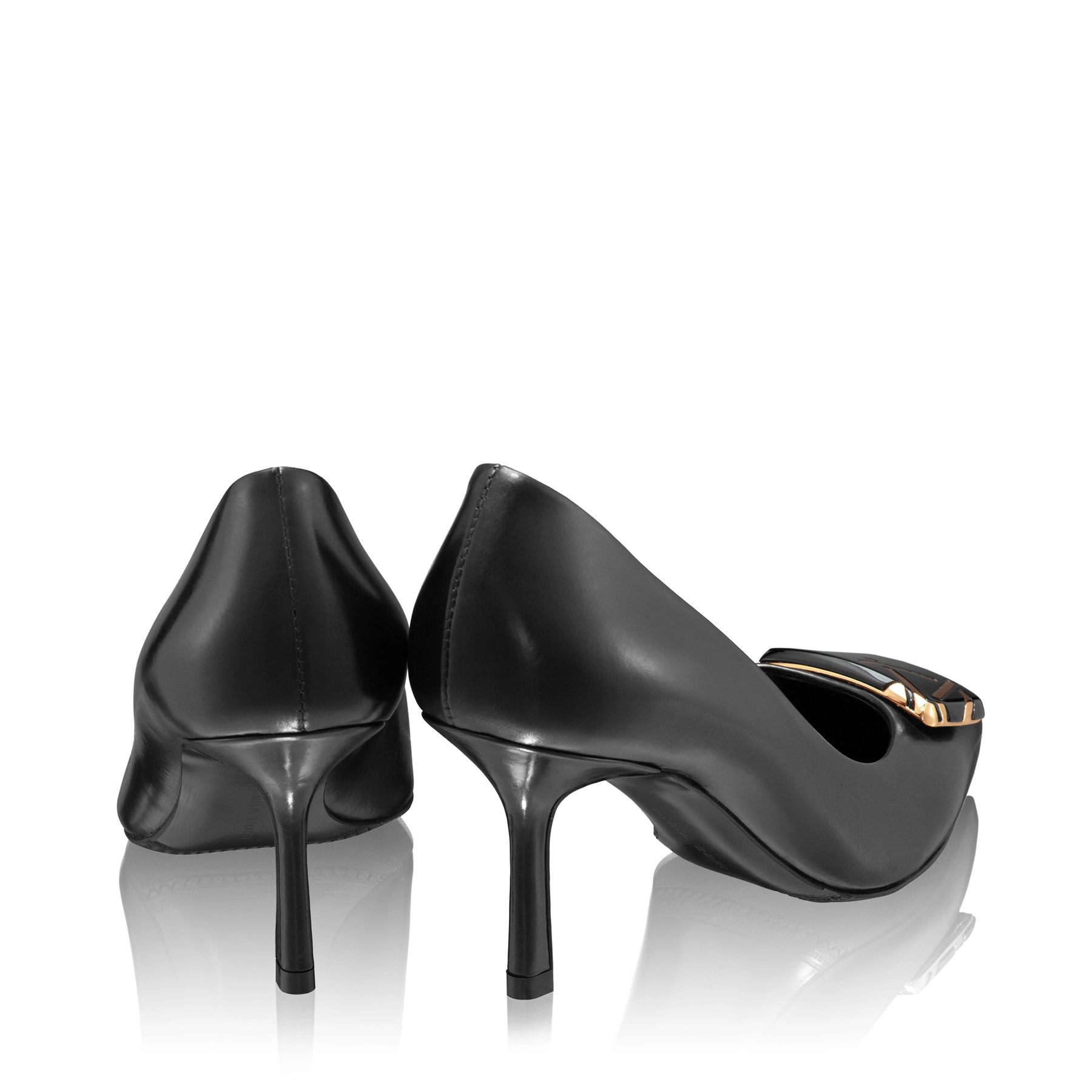 High-heel Pointed Toe Pumps 8010 Vitello Black