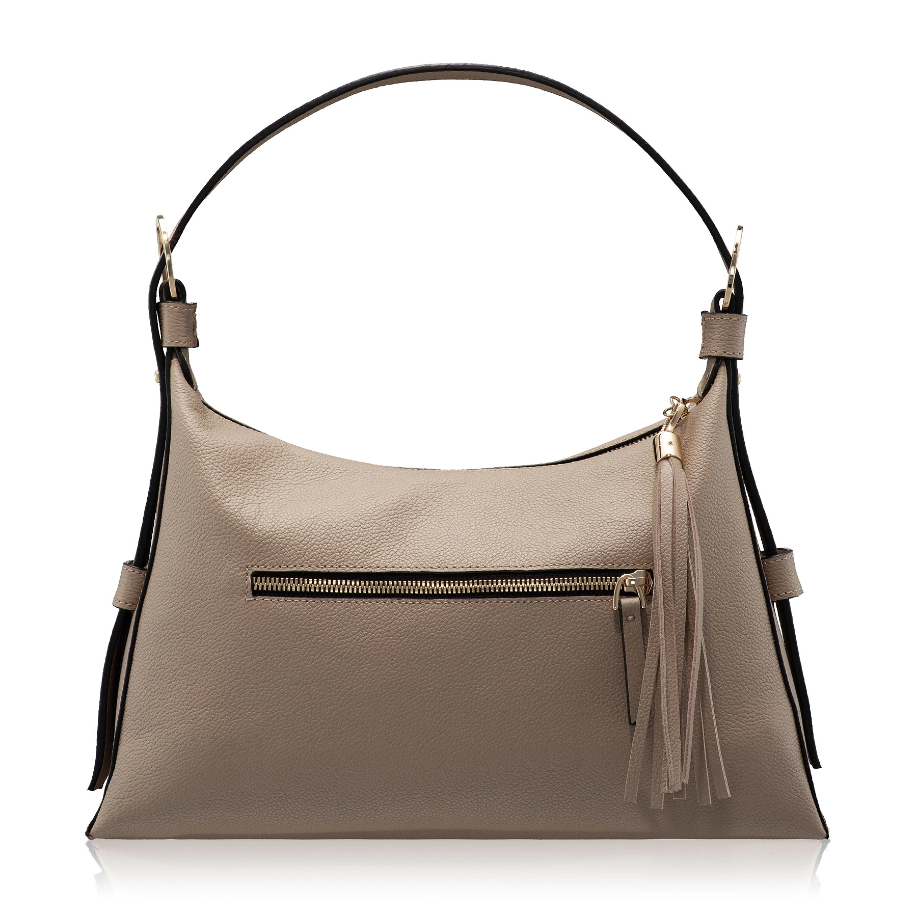 Women Leather Handbag DEYA 02 BOTTALATO TAUPE