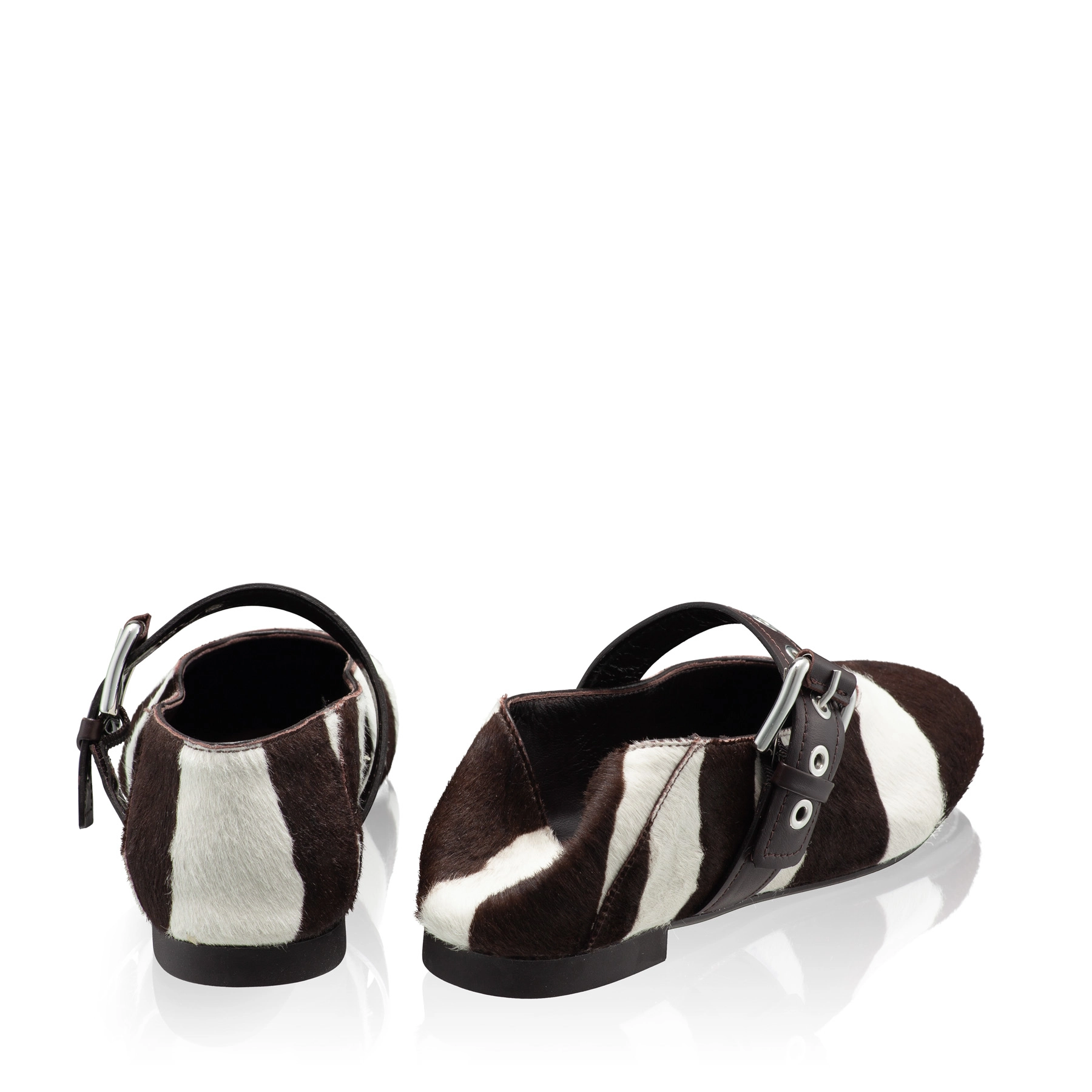 Ballerina Flats 8173 Cavallino Zebra White+Brown
