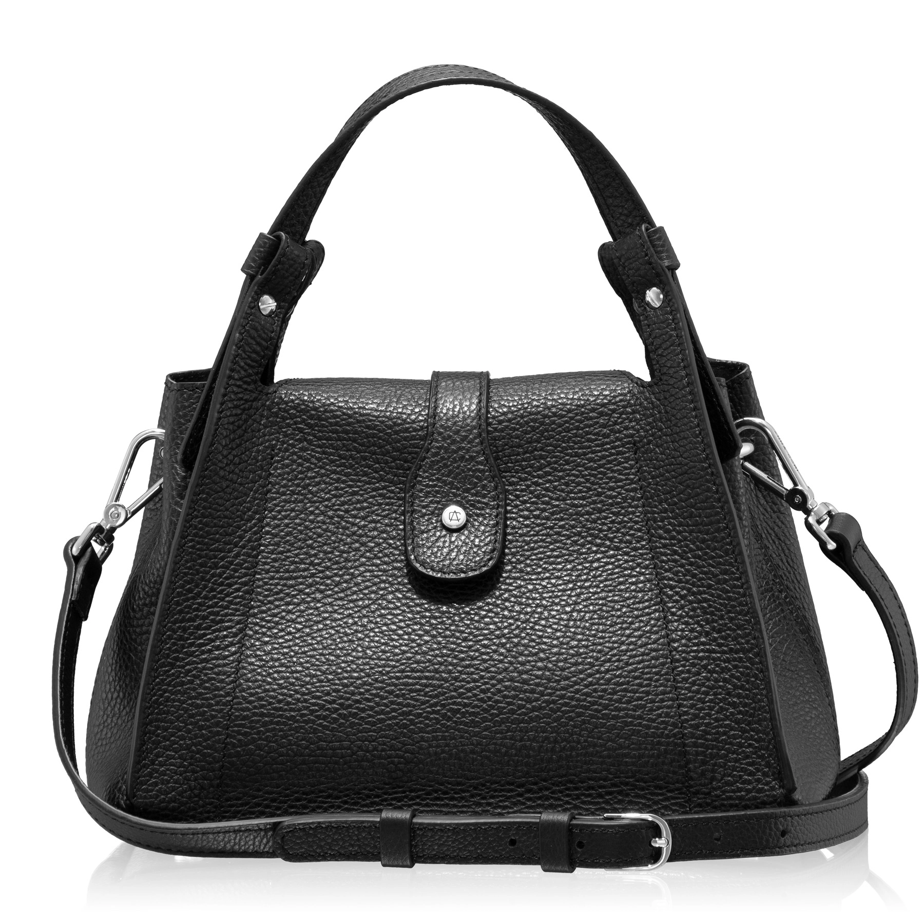Women Leather Handbag BLUMA 01 BOTTALATO BLACK