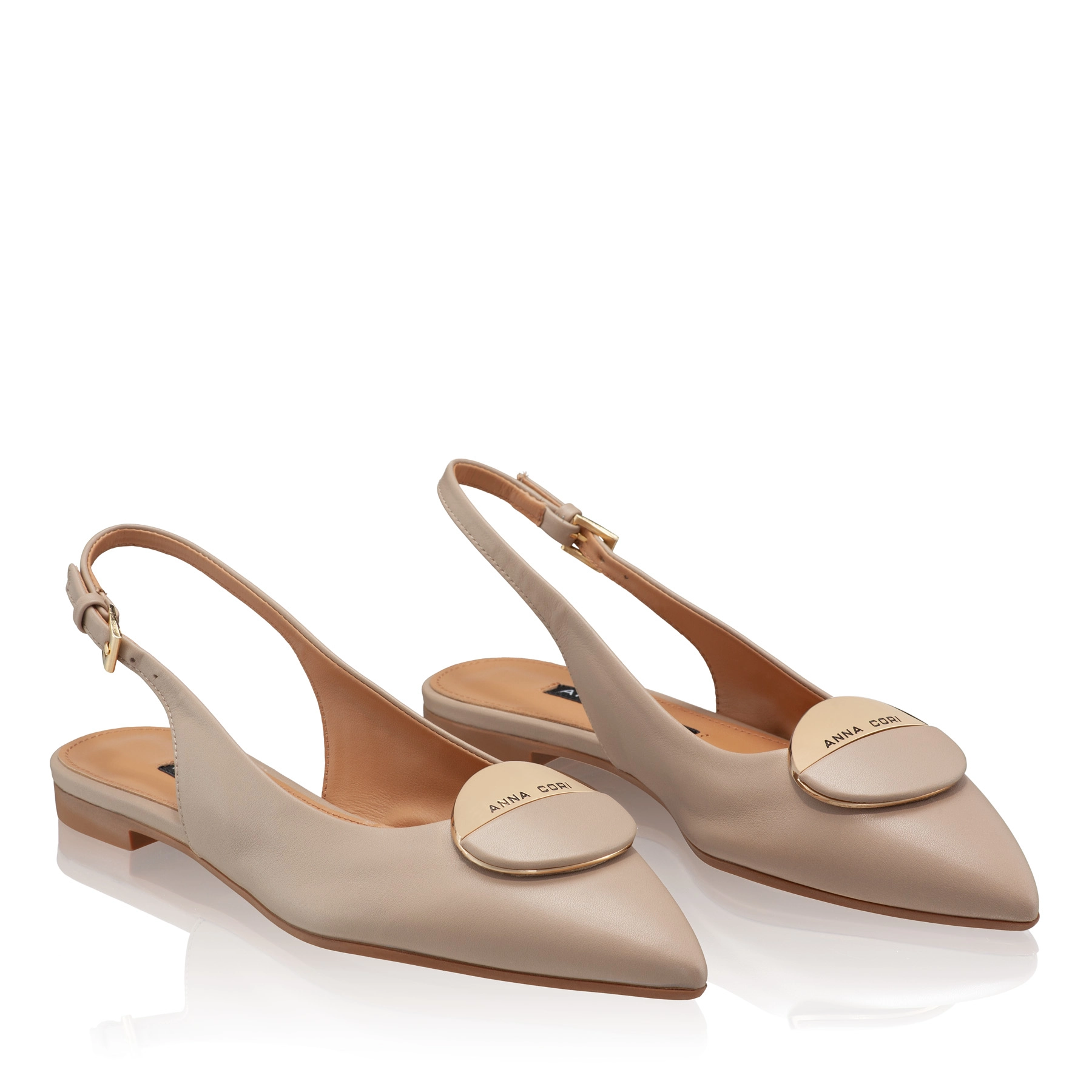 Women Ballerina Flats 7505 Vitello Beige