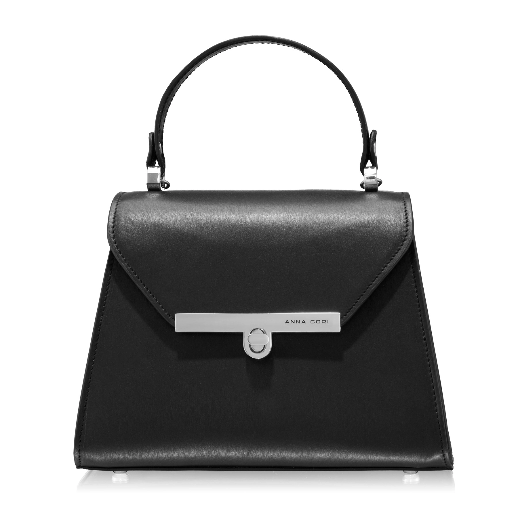 Women Leather Handbag MARY 01 VIT STAMP BLACK