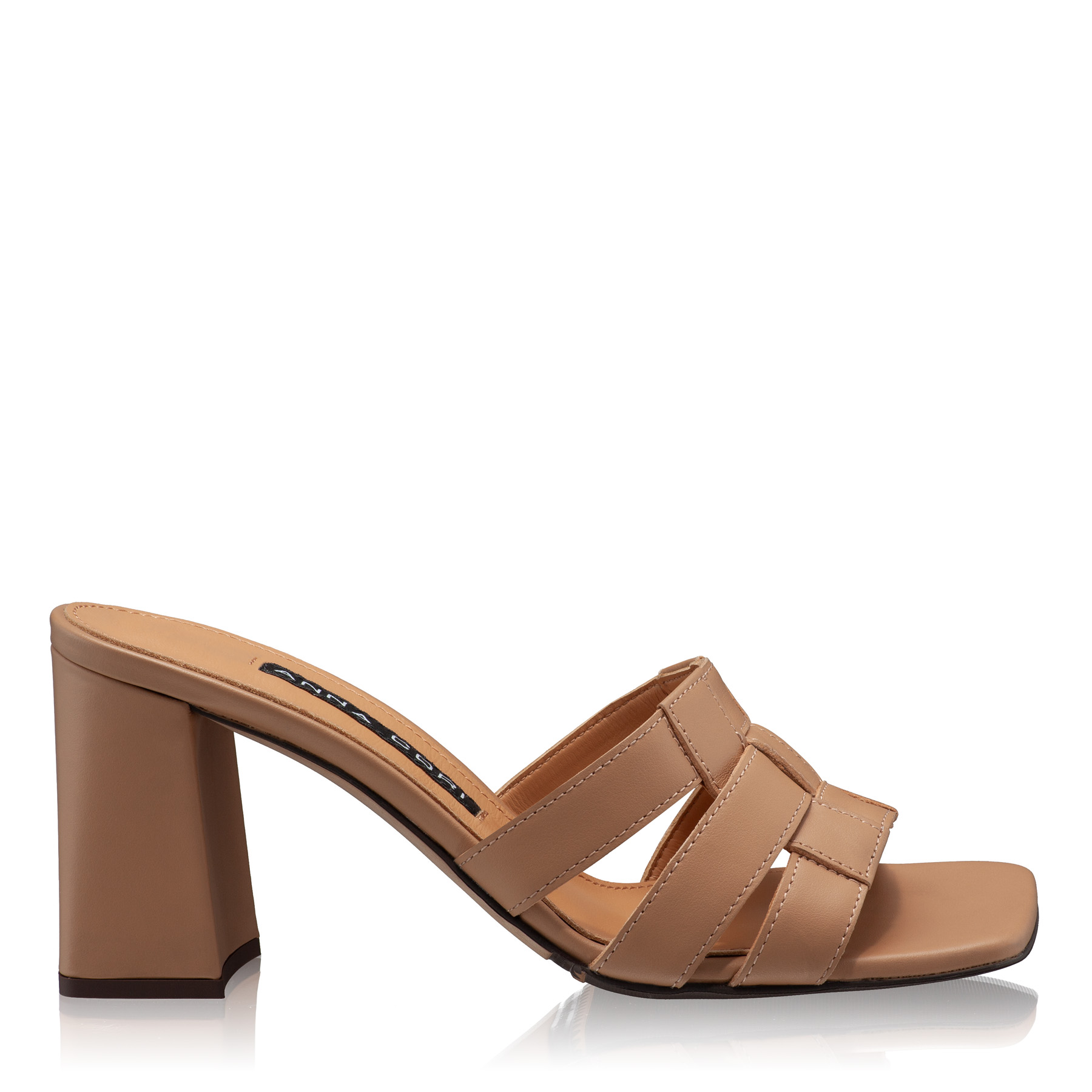 Women Leather Mules 8012 Vitello Cappuccino
