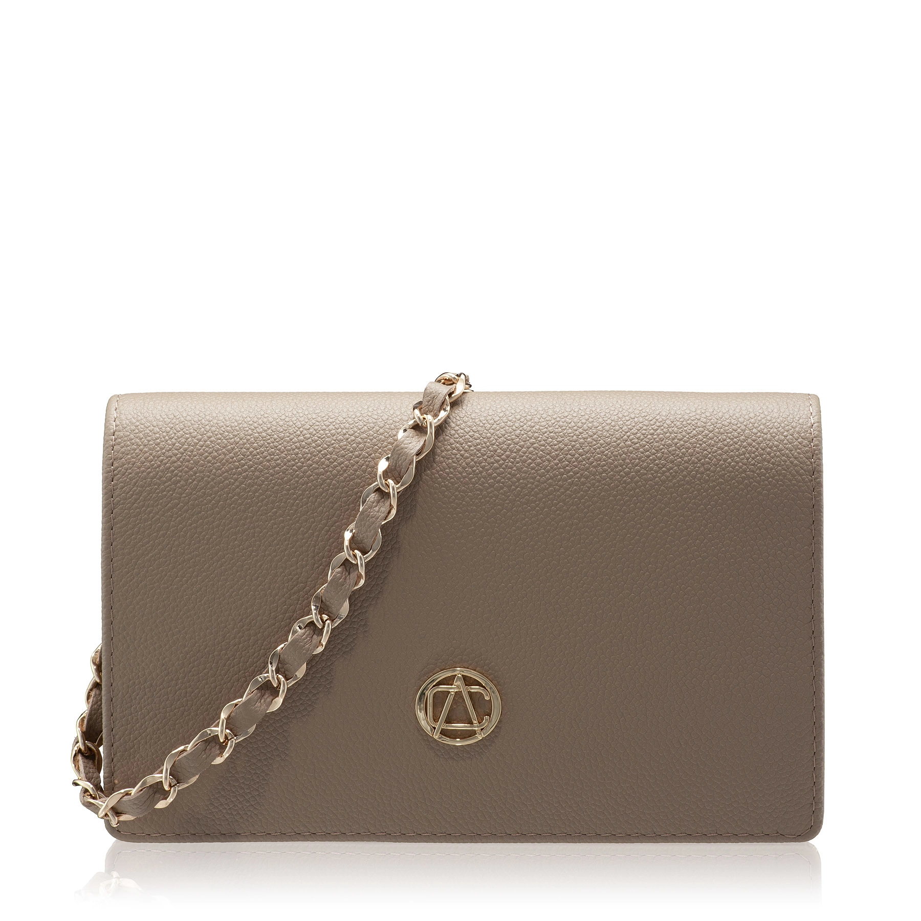 Women Leather clutch Bag ARNA 02 BOTTALATO TAUPE