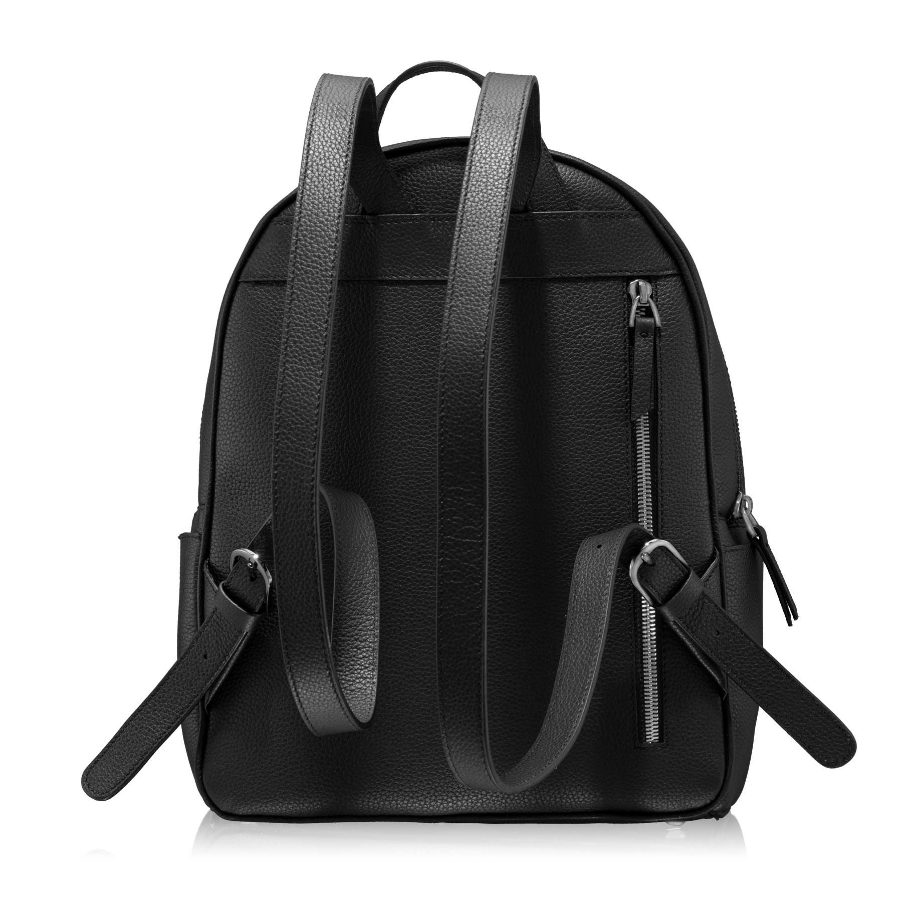 LEATHER BACKPACK BRITNEY 02 BOTTALATO BLACK