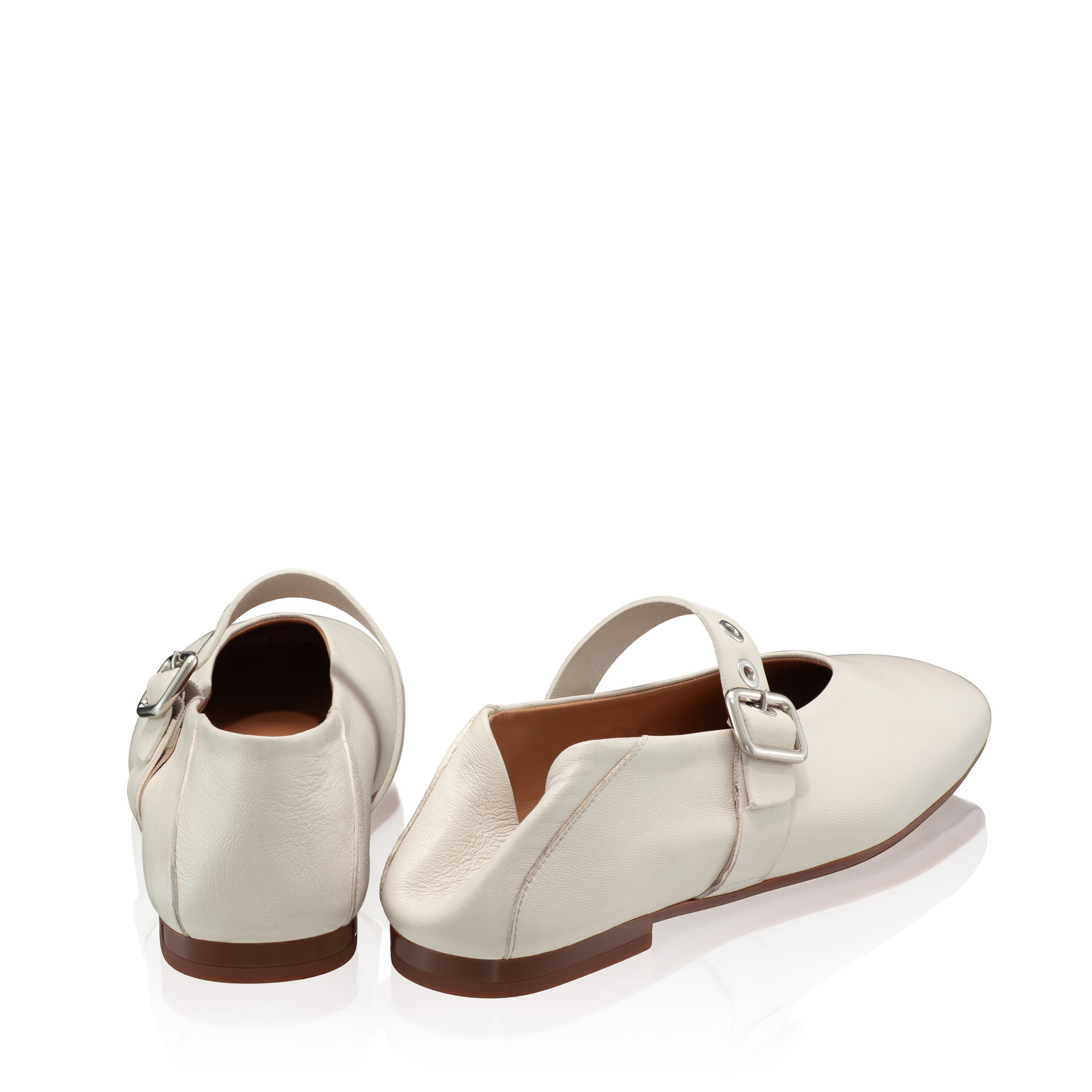 Women Ballerina Flats 8093 Vitello Panna