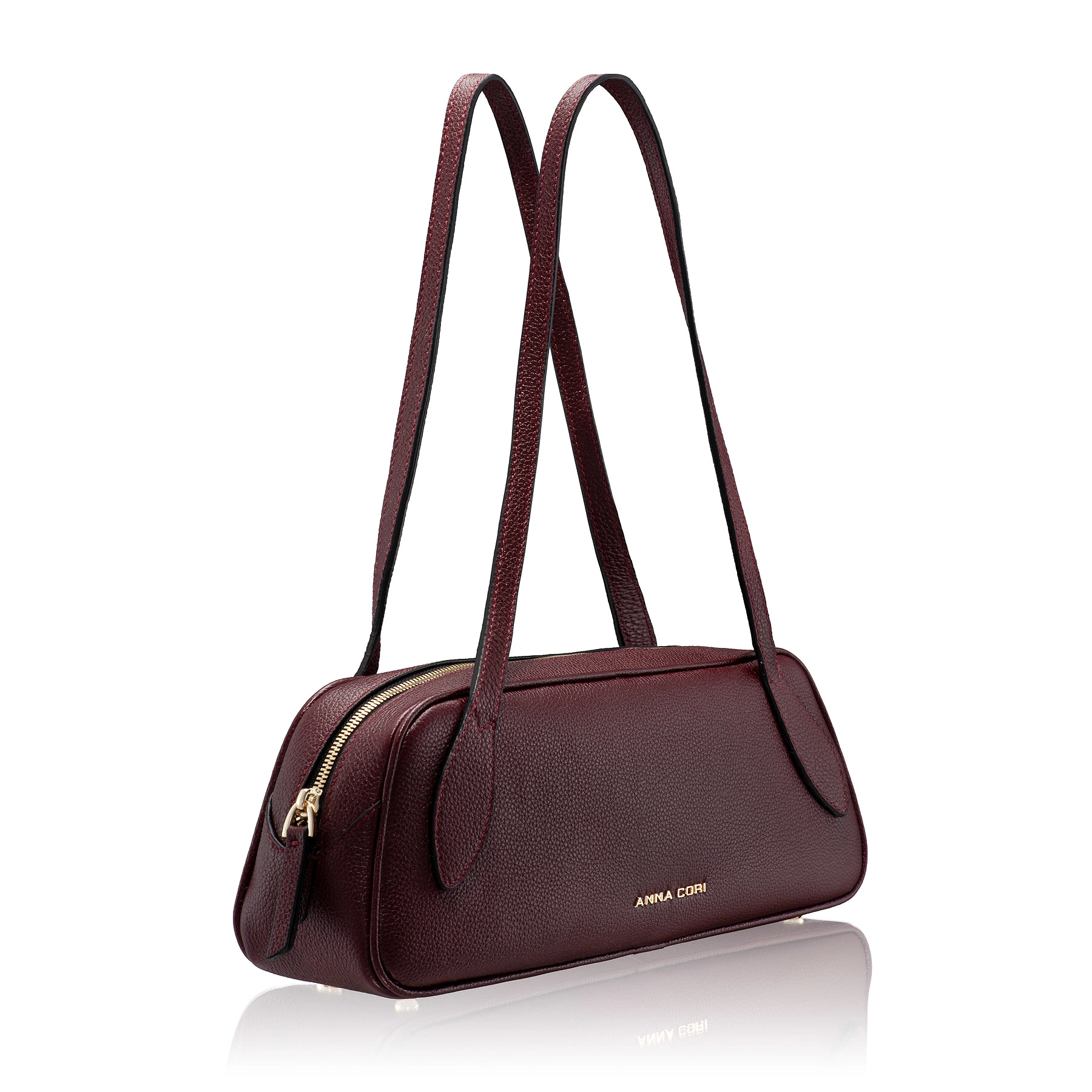 Women Leather Hand Bag MUNA 02 BOTTALATO BORDO