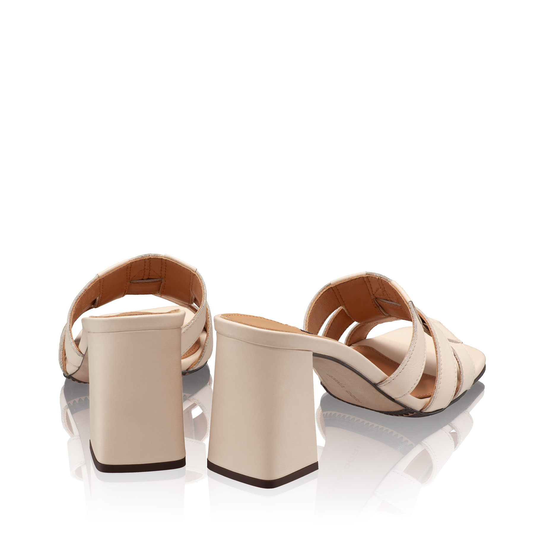 Women Leather Mules 8012 Vitello Nude