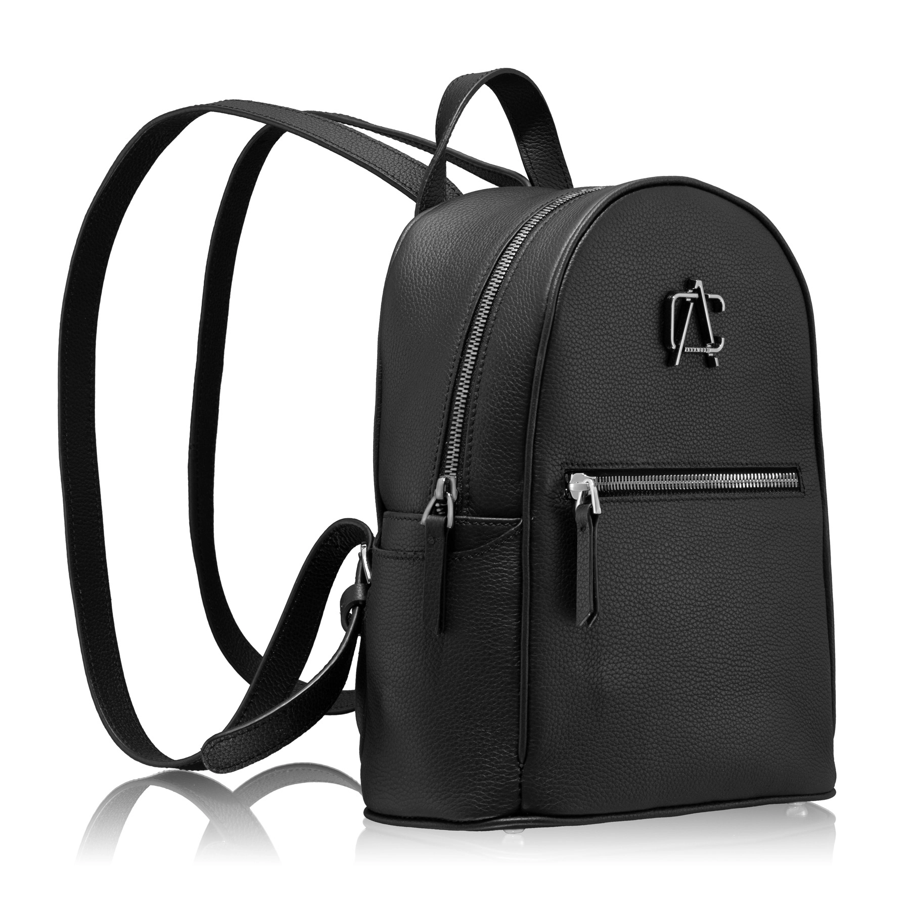 Women Leather backpack BRITNEY 01 BOTTALATO BLACK