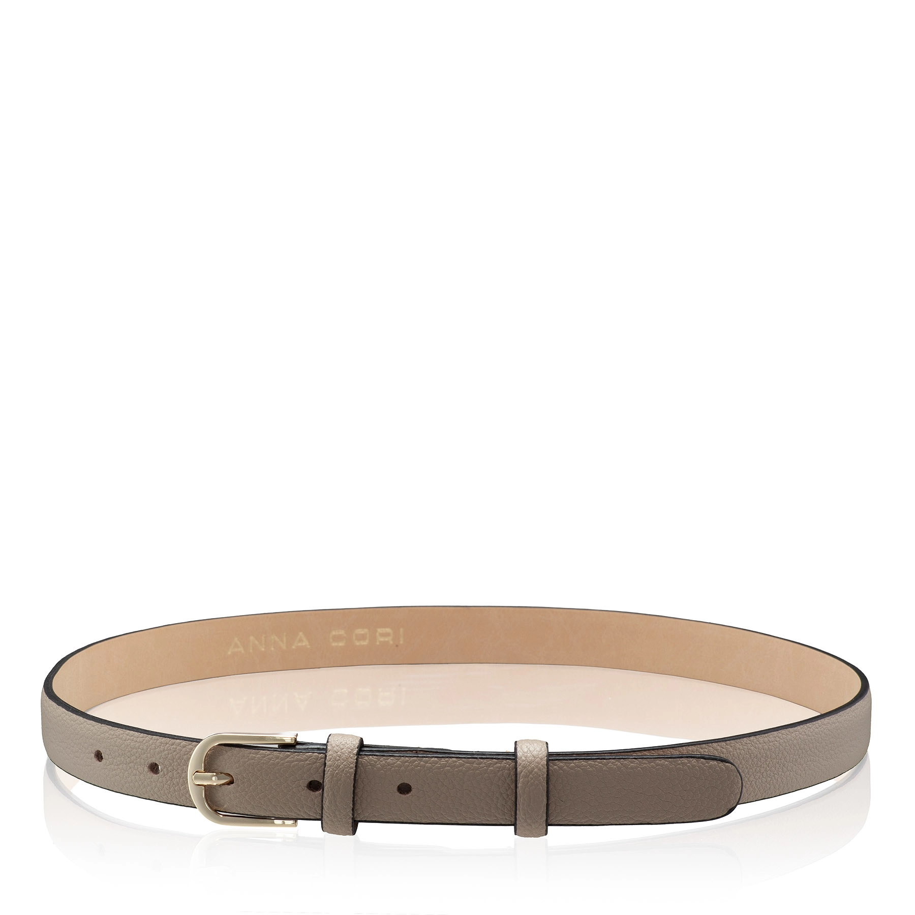 Women Leather Belt 58 BOTTALATO TAUPE