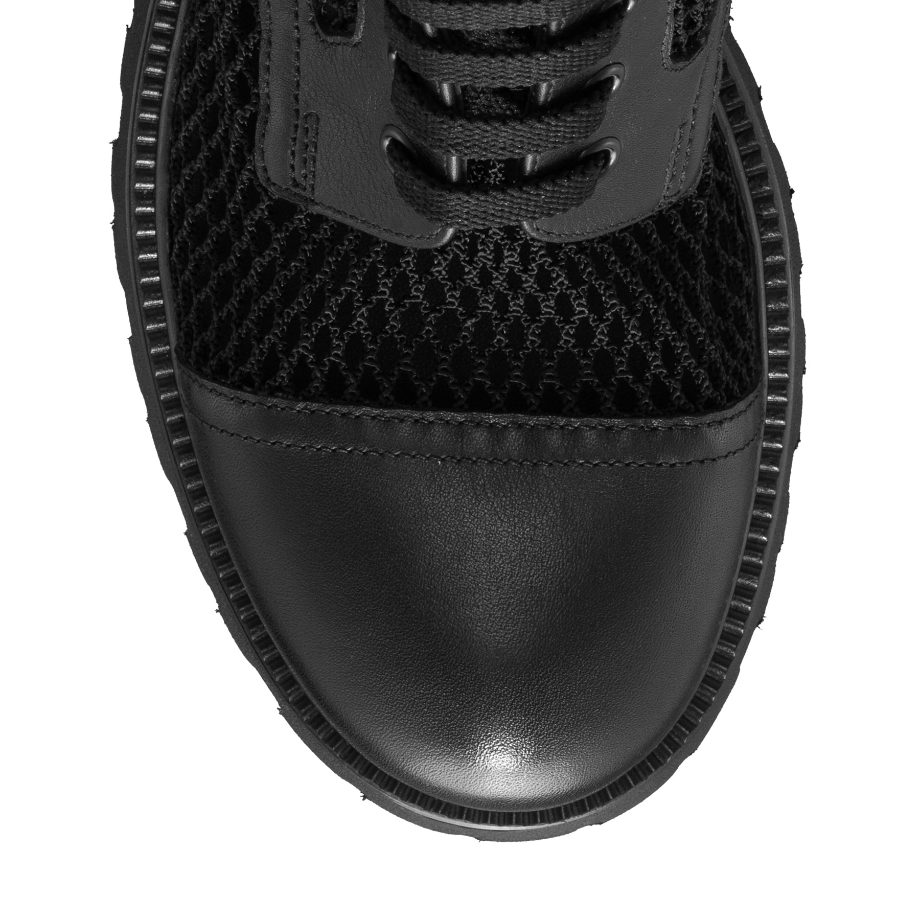 Women Leather Casual Boots 8118 Vitello+Mesh Black