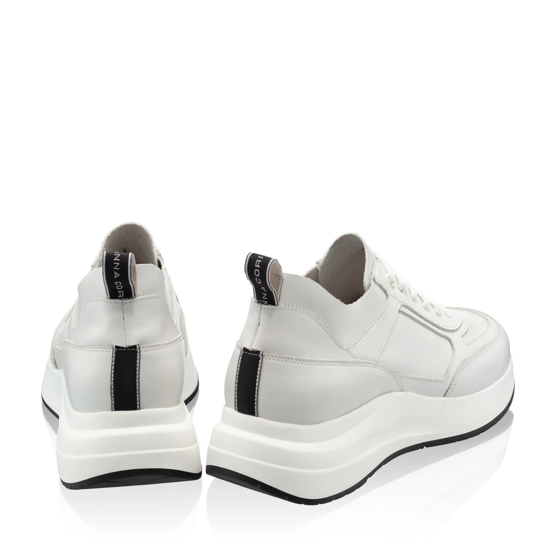 Women leather sport shoes 8072 Vitello Panna