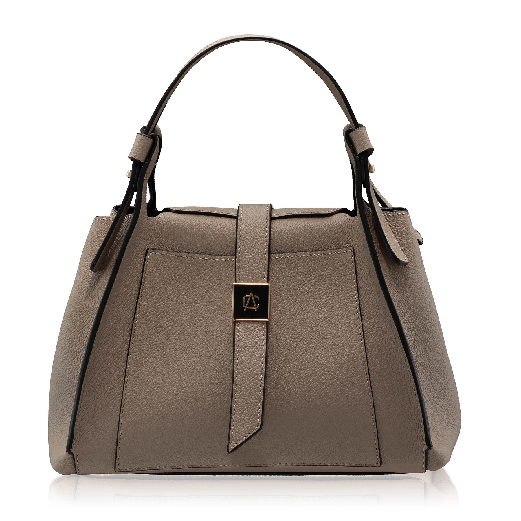 Women Leather Handbag BLUMA 01 BOTTALATO TAUPE