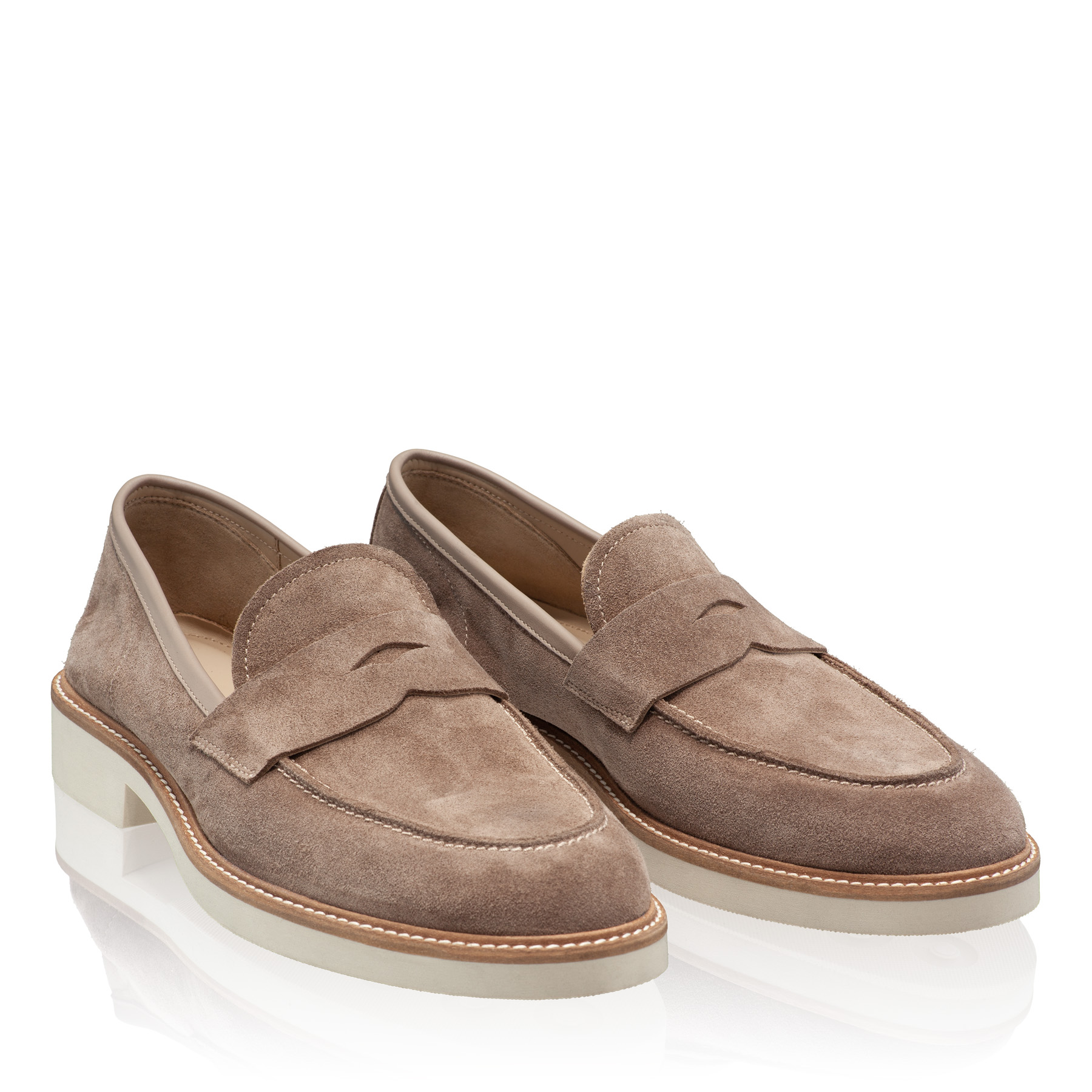 Men Suede Leather Loafers 7612 Crosta Taupe