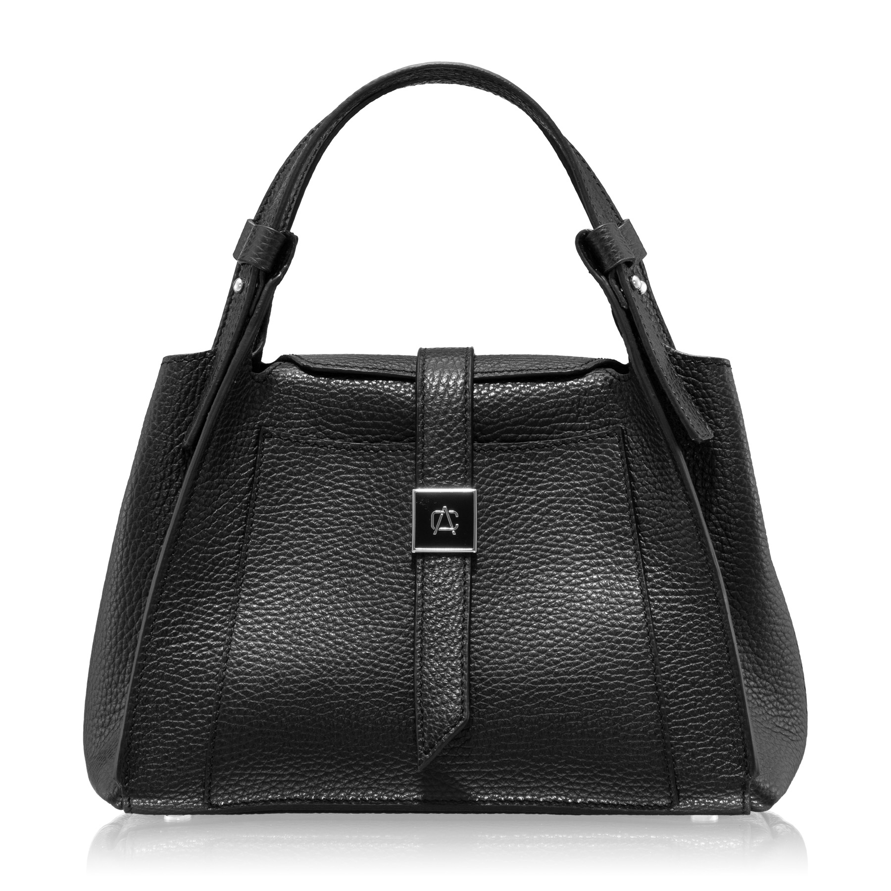 Women Leather Handbag BLUMA 01 BOTTALATO BLACK