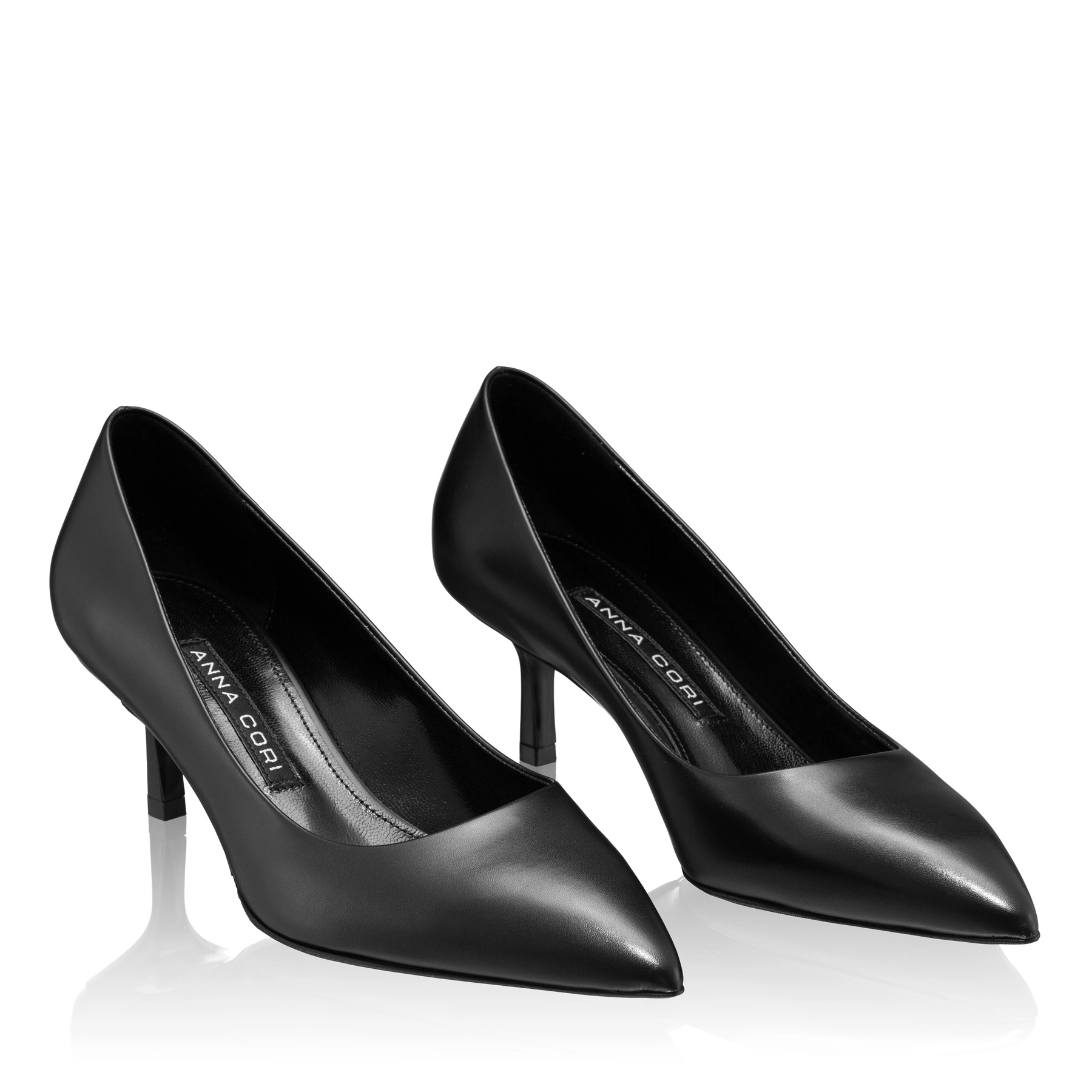 Kitten-heel Leather Pumps 8087 Vitello Black
