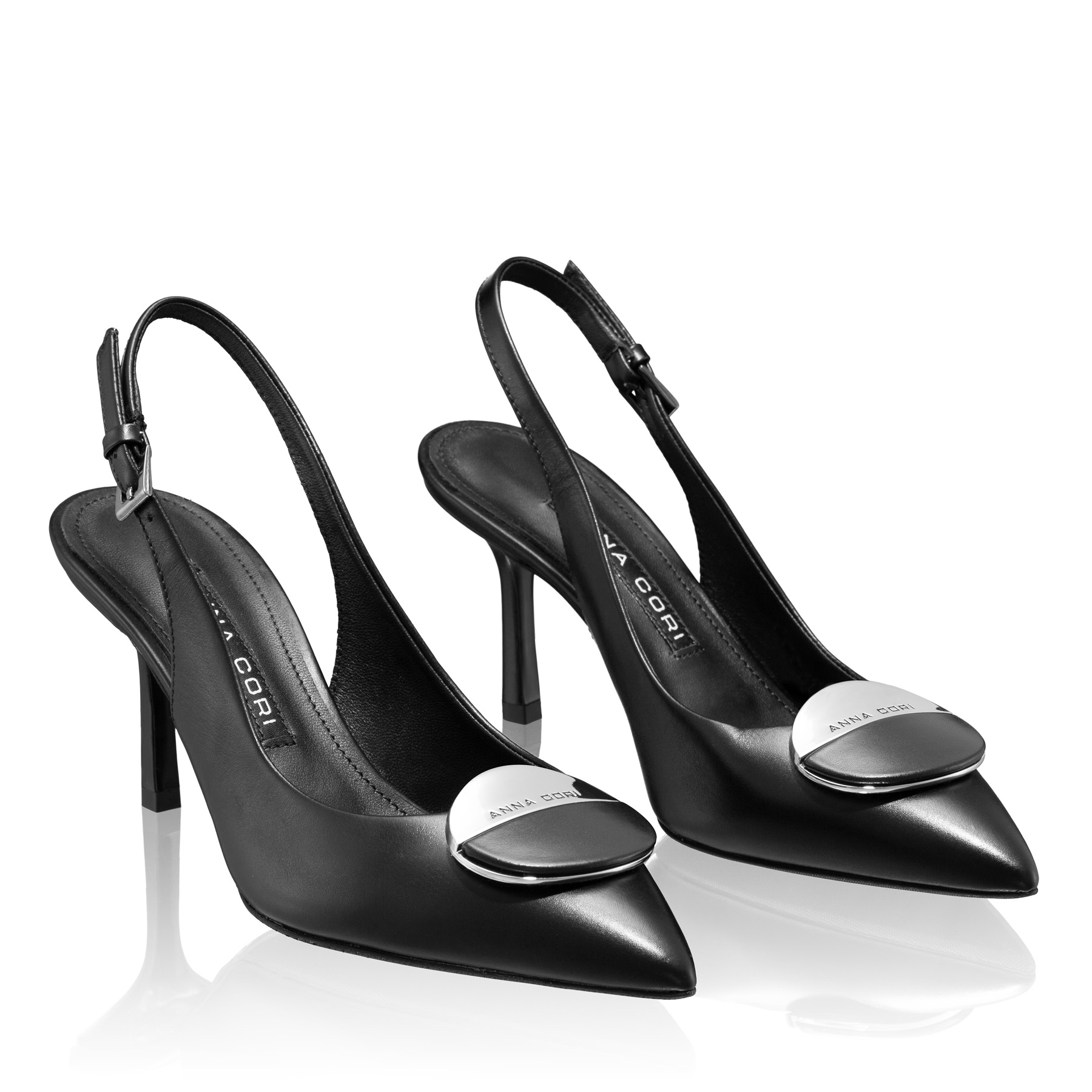Mid-heel Slingback Pumps 8062 Vitello Black
