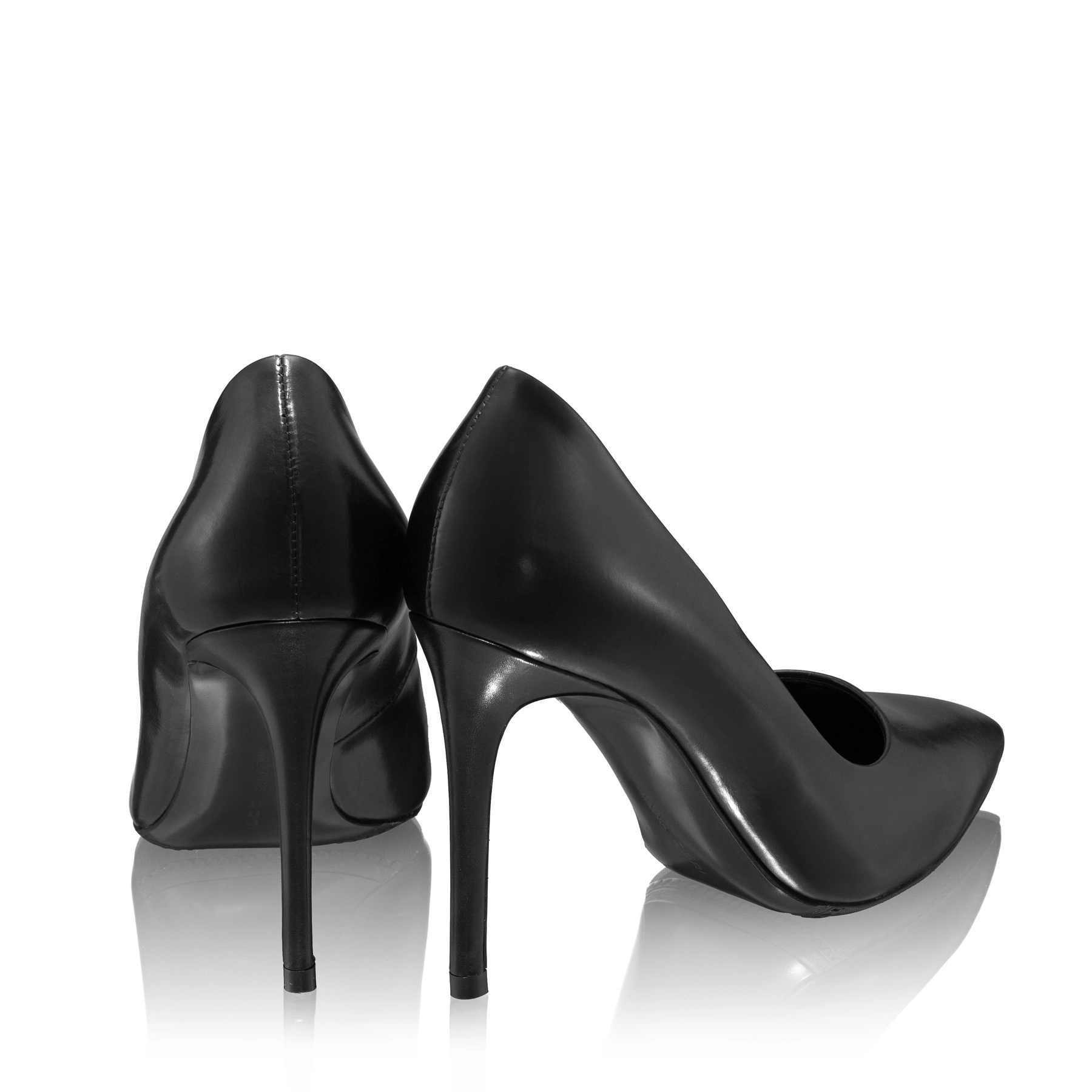 Mid-heel Pointed Toe Pumps 7868 Vitello Black