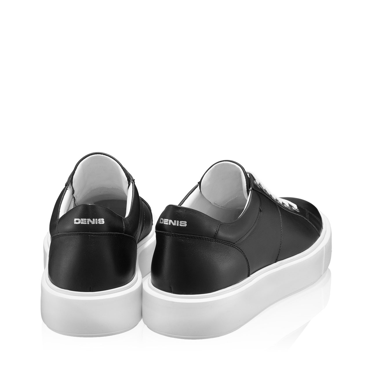 Men genuine leather sports shoes 6897 Vitello Black