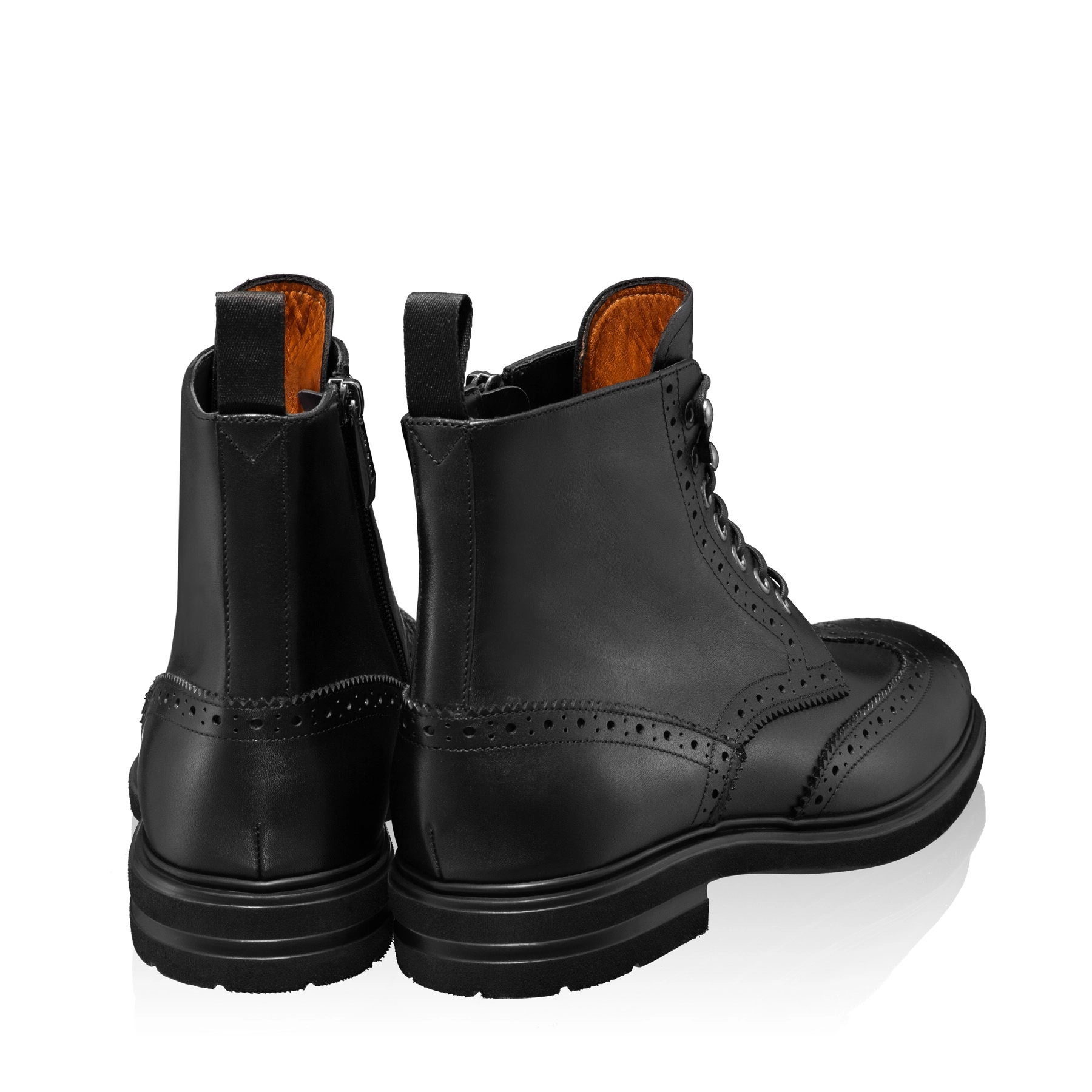 Men Genuine Leather Casual Boots 7333 Vitello Black