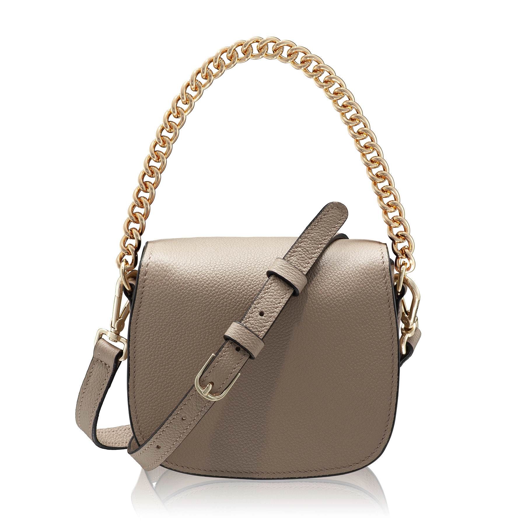 Women Leather Shoulder Bag NEVADA BOTTALATO TAUPE