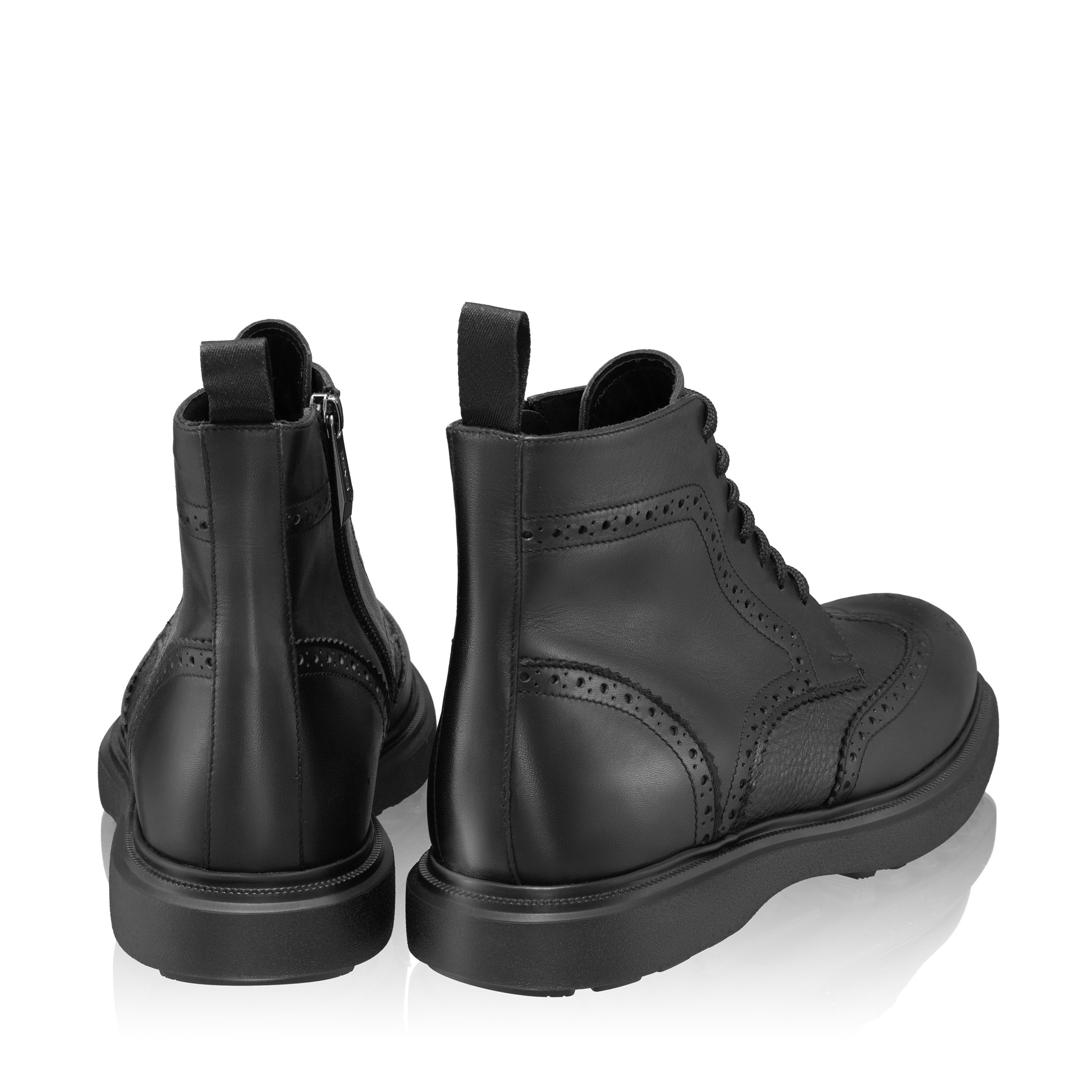 Men leather boots 7679 Vitello Black