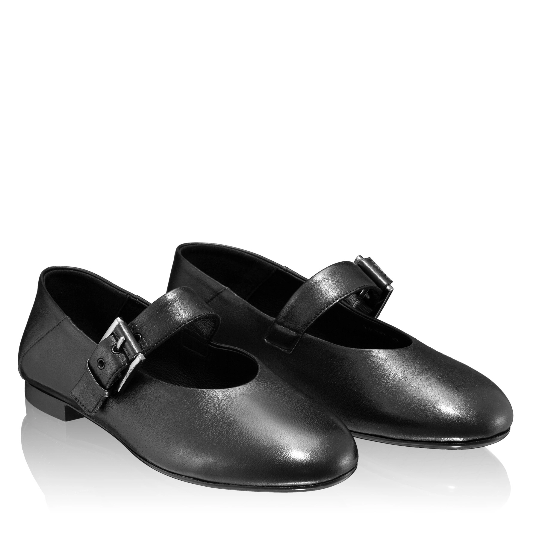 Women Leather Ballerina Flats 7824 Nappa Black