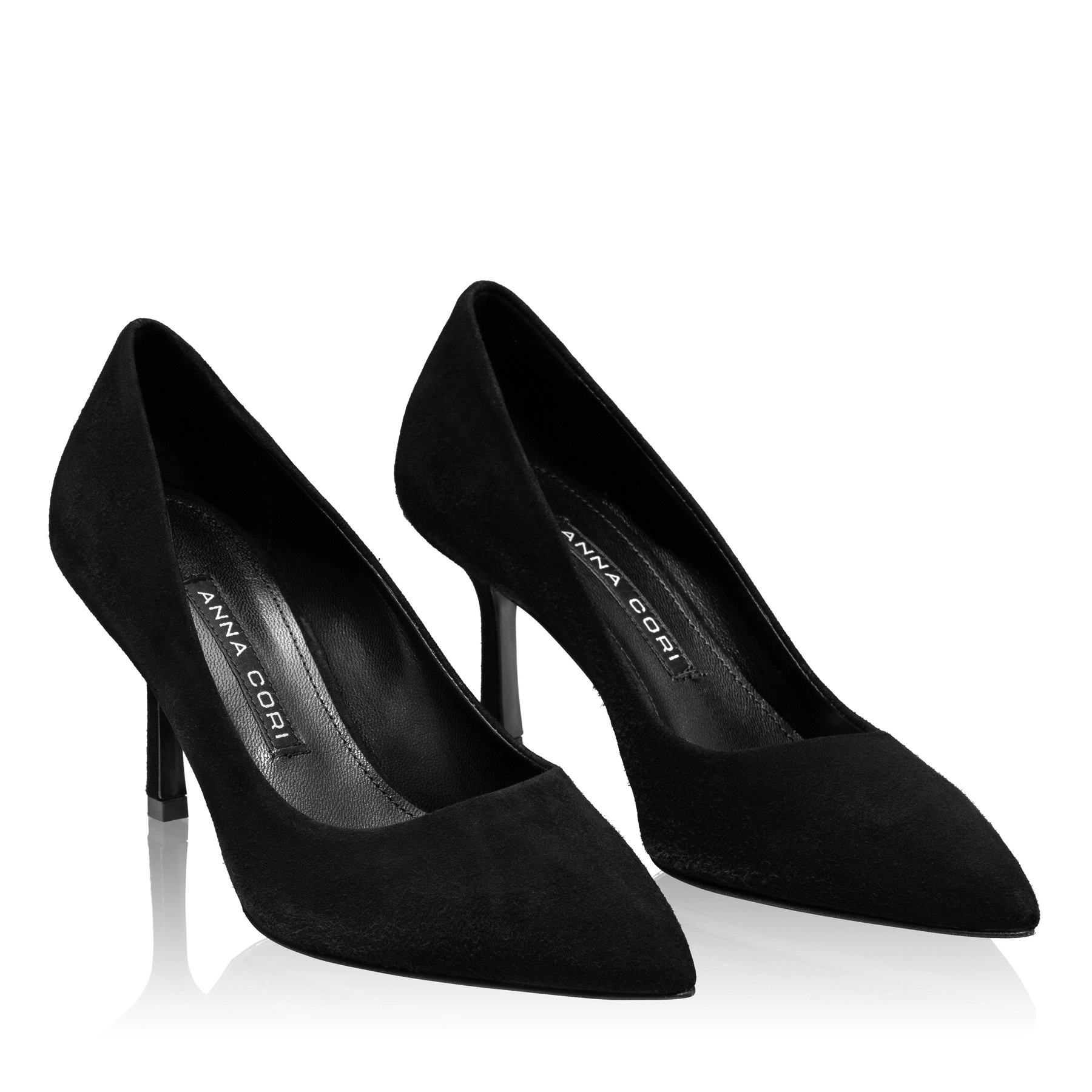High-heel Pointed Toe Pumps 8026 Camoscio Black