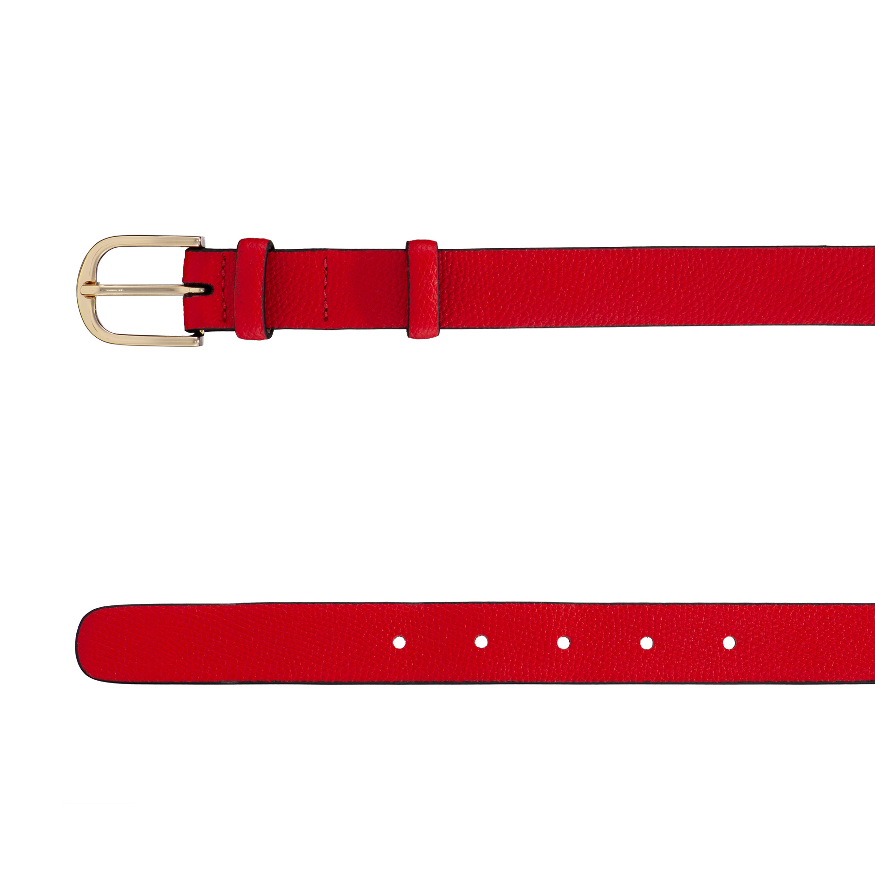 Women Leather belt 59 VITELLO STAMP RED