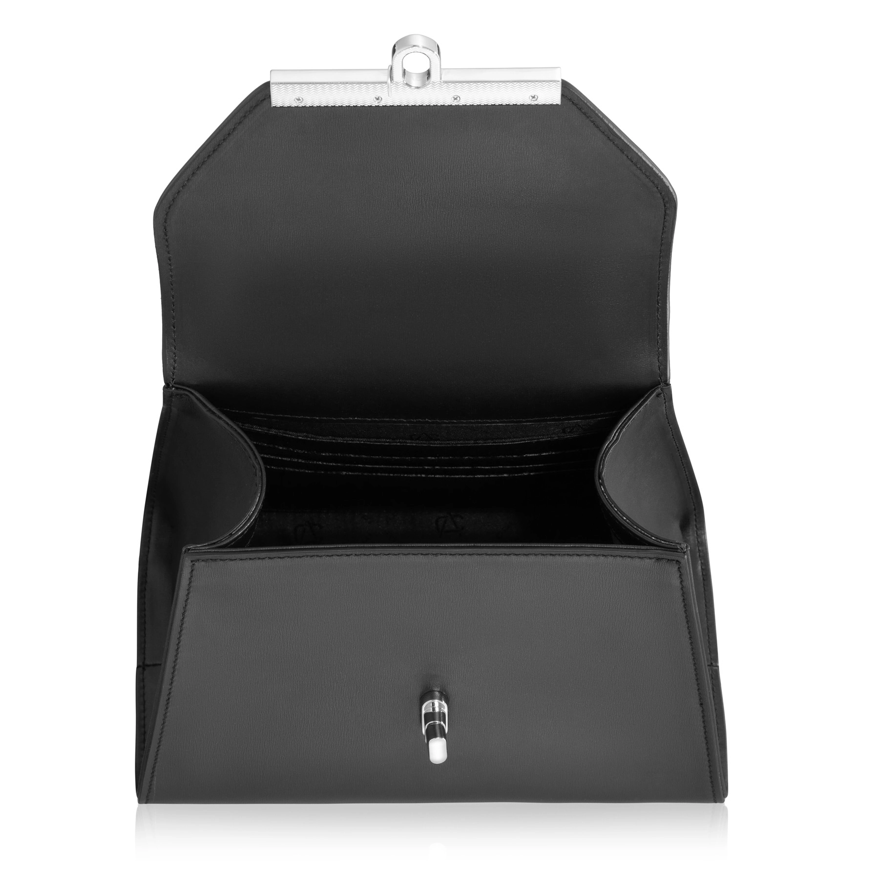 Women Leather Handbag MARY 01 VIT STAMP BLACK
