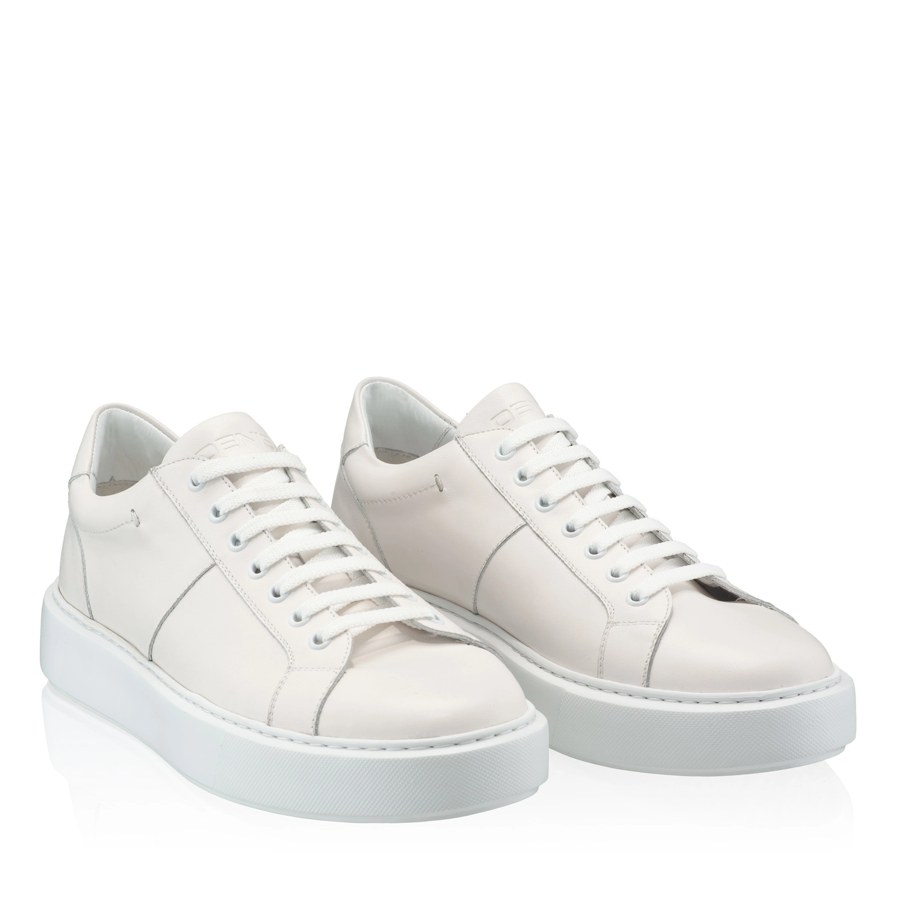 Men genuine leather sports shoes 6897 Vitello White