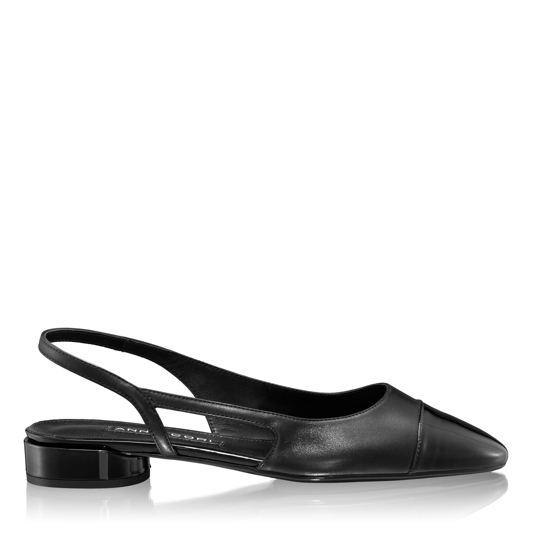 Mid-heel Slingback Pumps 8078 Vitello+Lac Black