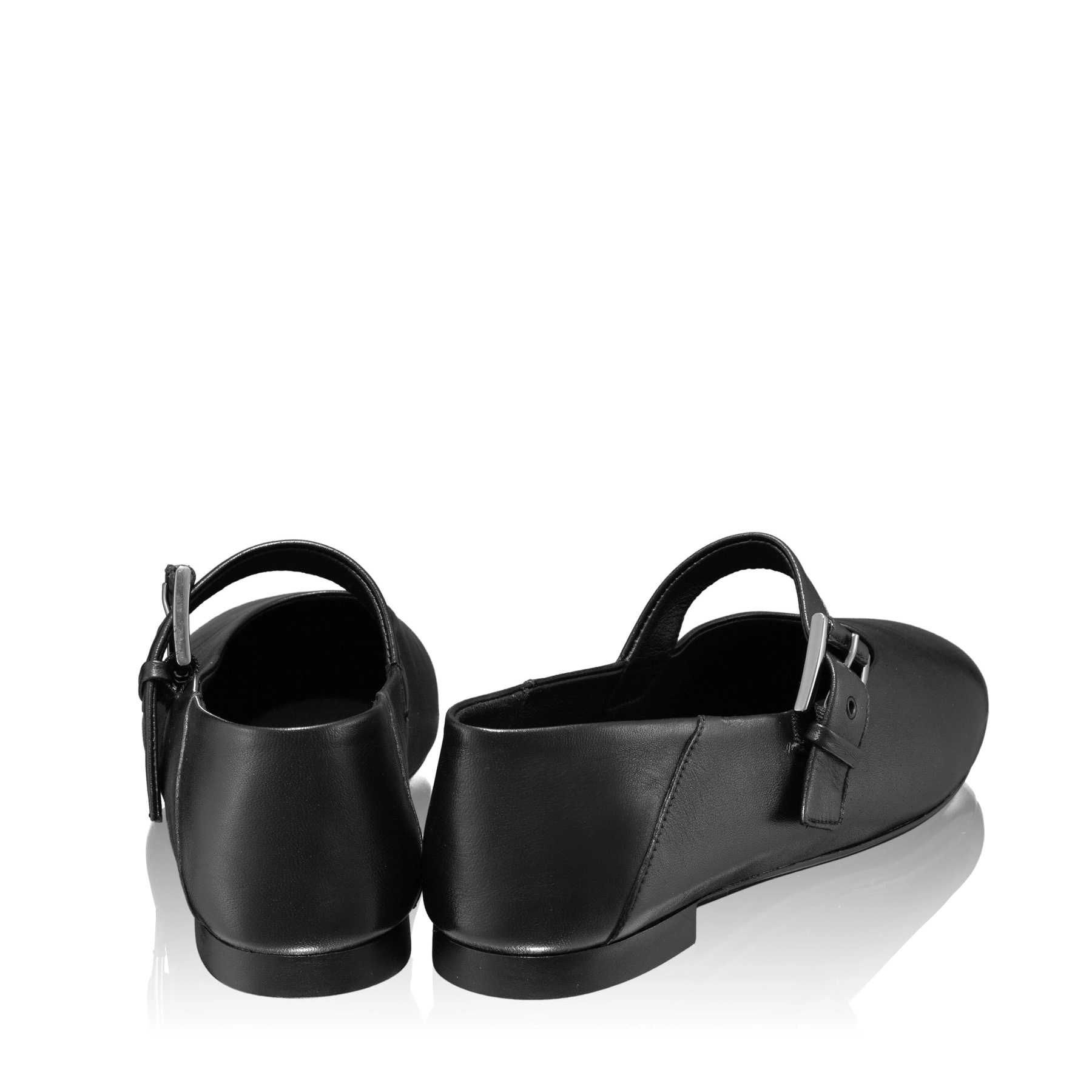 Women Leather Ballerina Flats 7824 Nappa Black