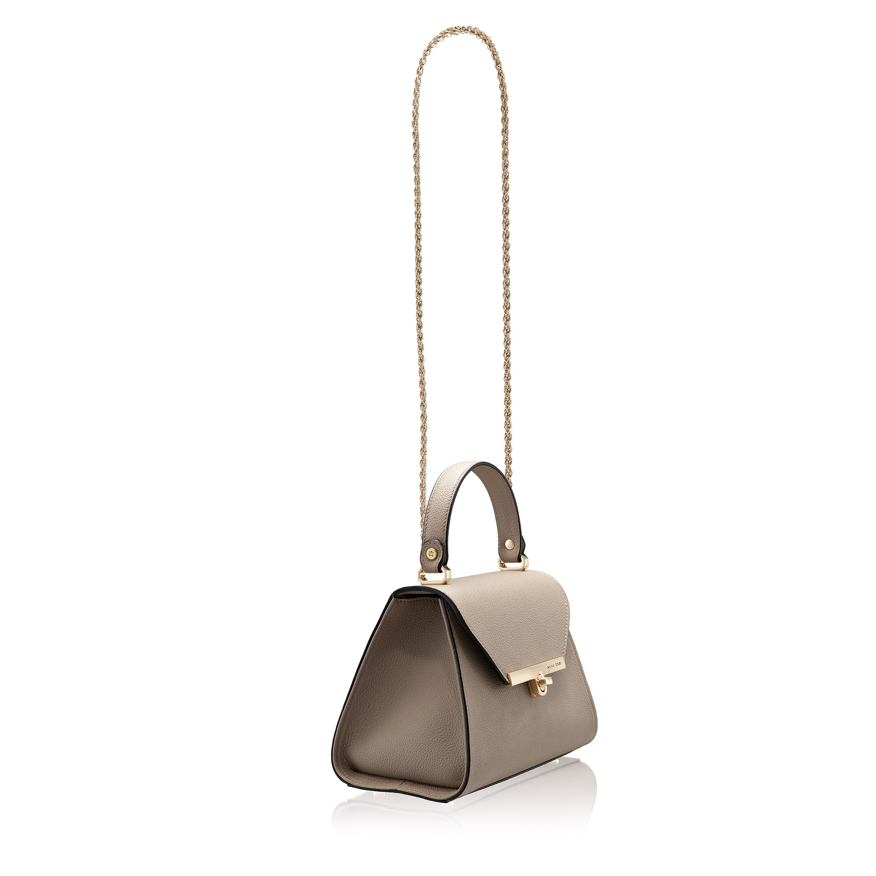 Women Leather Handbag MARY 01 Bottalato Taupe