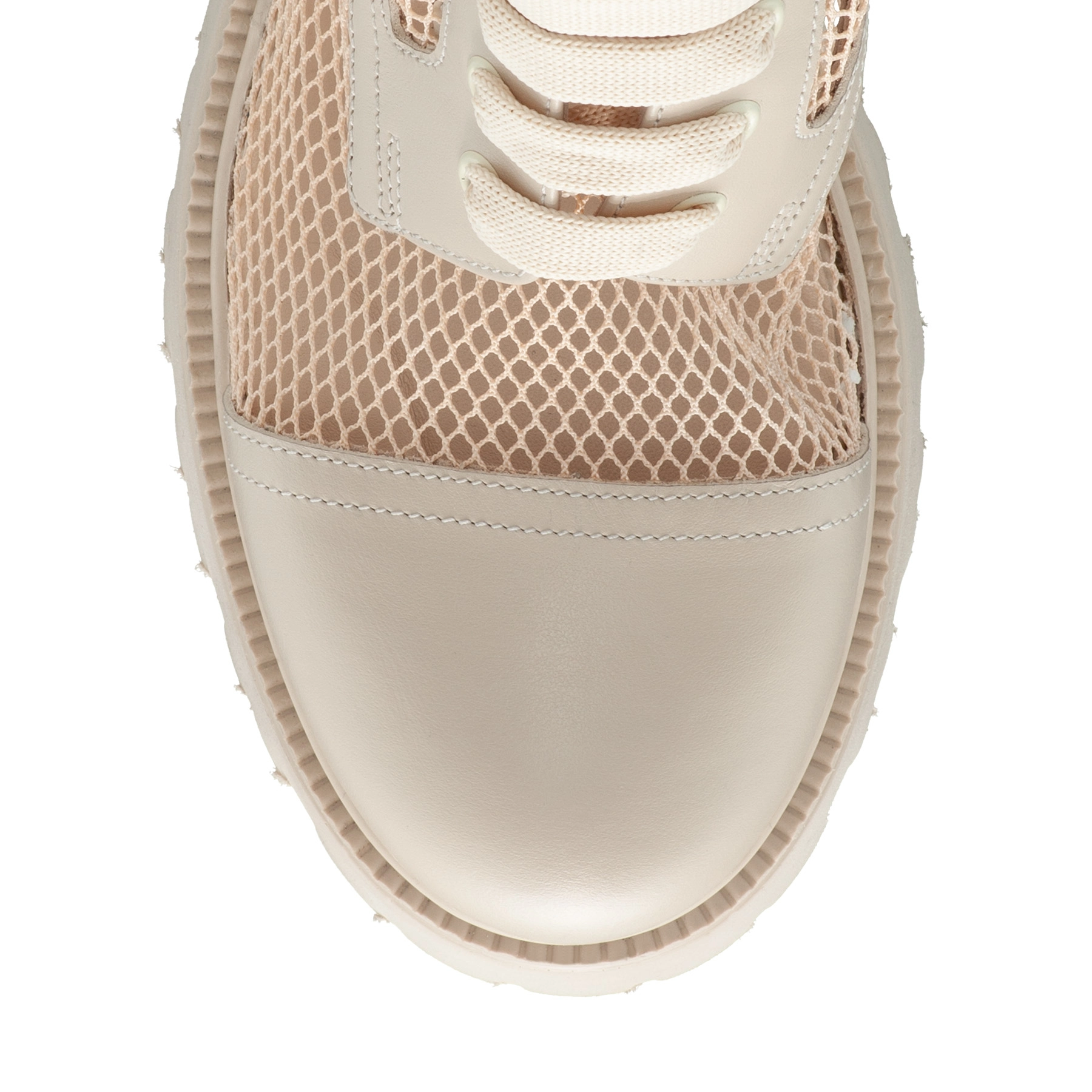 Women Leather Casual Boots 8118 Vitello+Mesh Panna