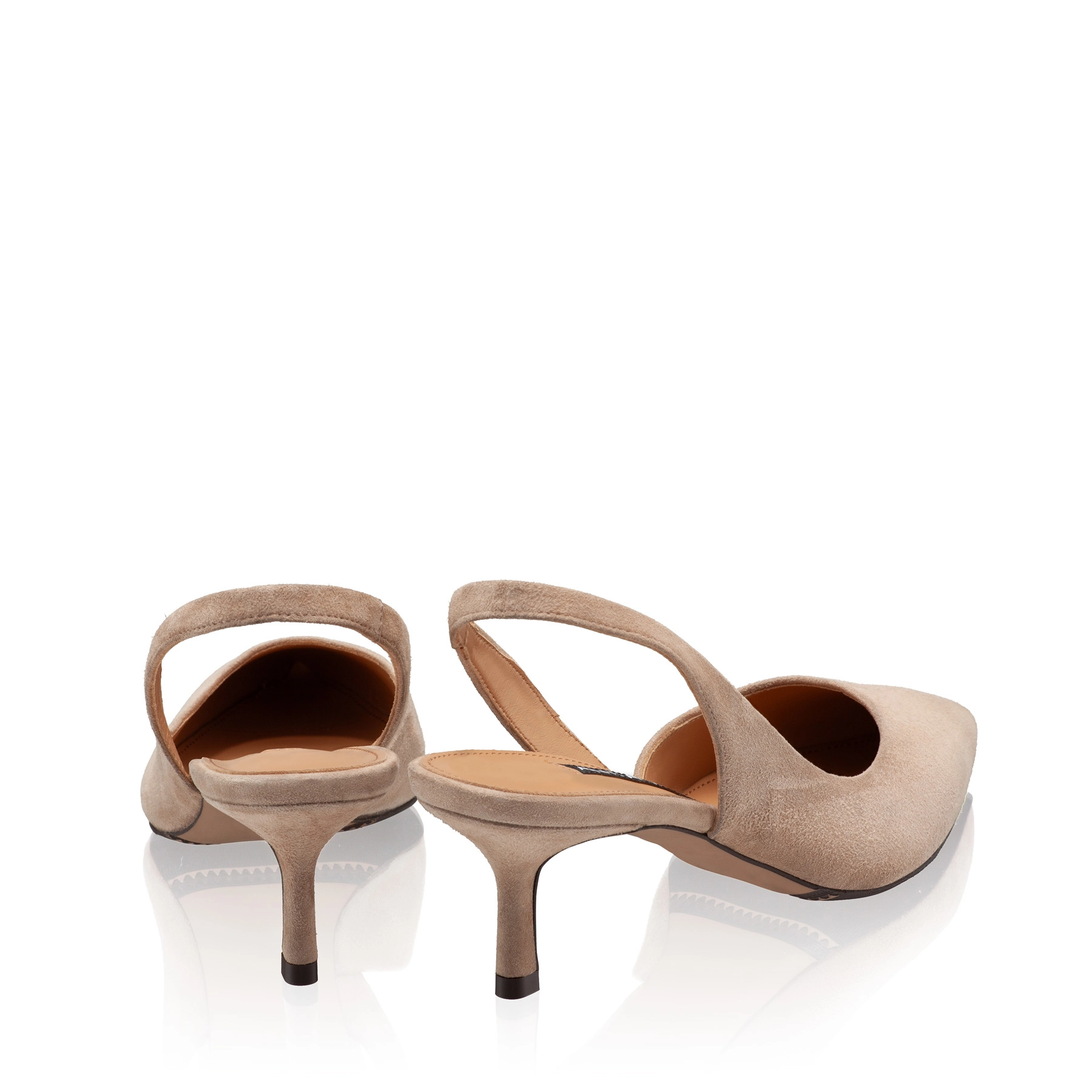 Mid-heel Slingback Pumps 8064 Camoscio Beige