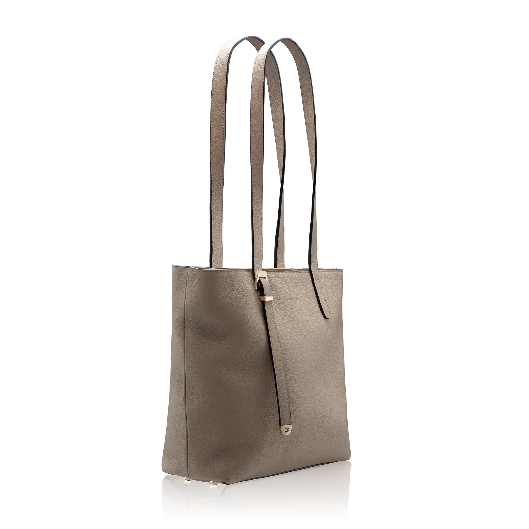 Women Leather Shoulder Bag MARIEL 03 BOTTALATO TAUPE