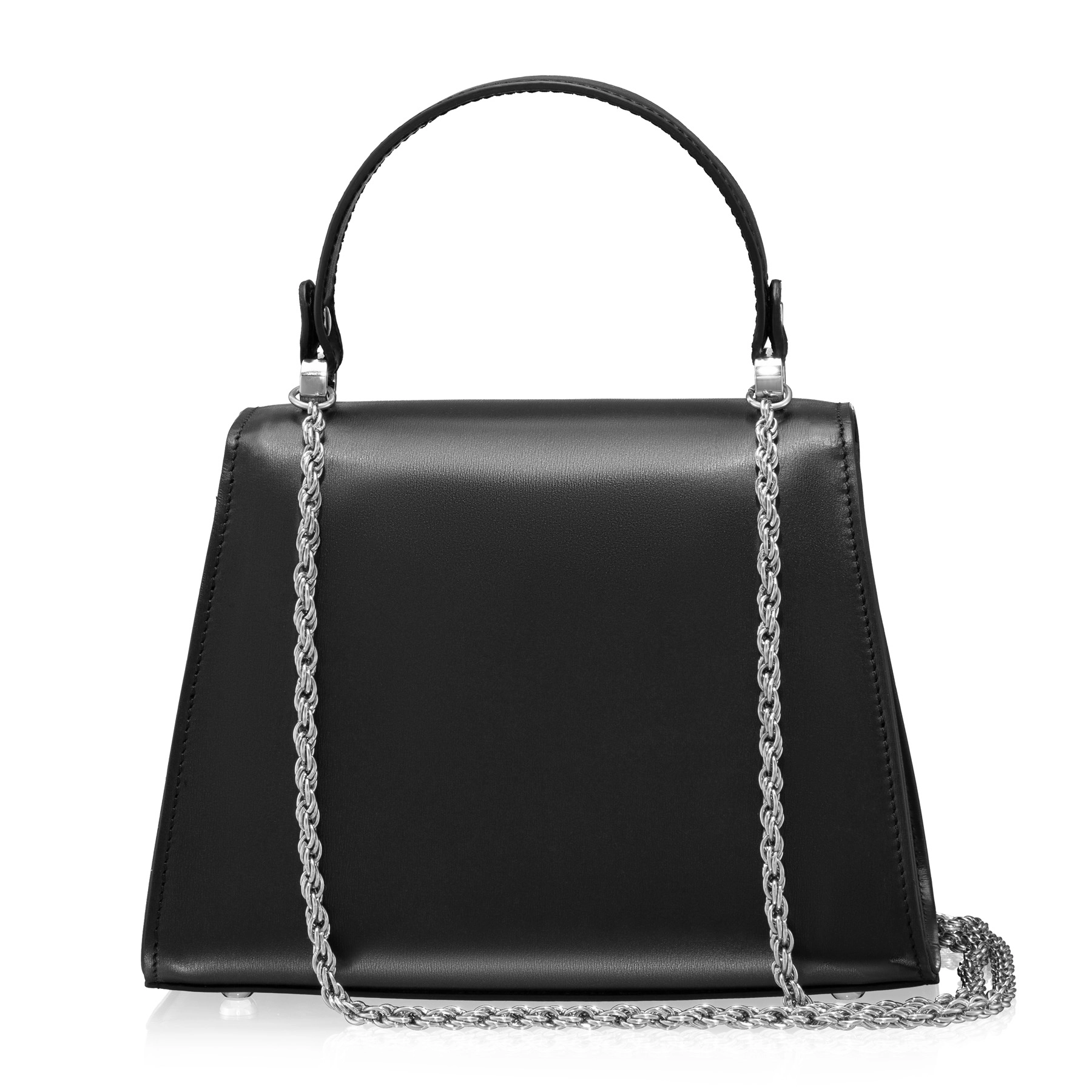 Women Leather Handbag MARY 01 VIT STAMP BLACK
