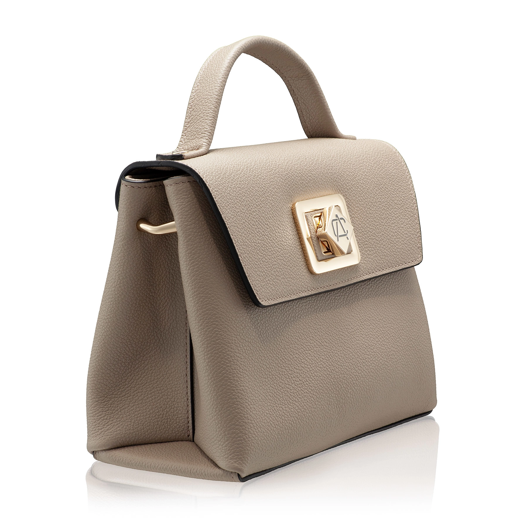 Women Leather Hand Bag GENNA 02 BOTTALATO TAUPE
