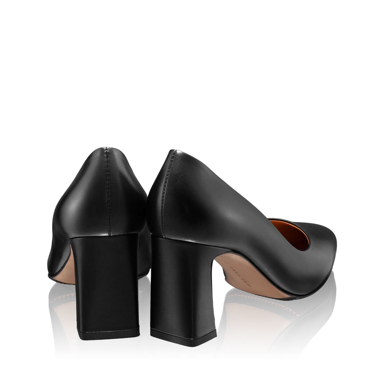 Mid-heel Pointed Toe Pumps 6146 Vitello Black