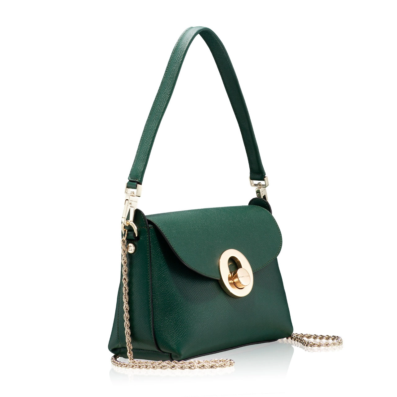 Women Leather Shoulder Bag KARMA VIT STAMP GREEN