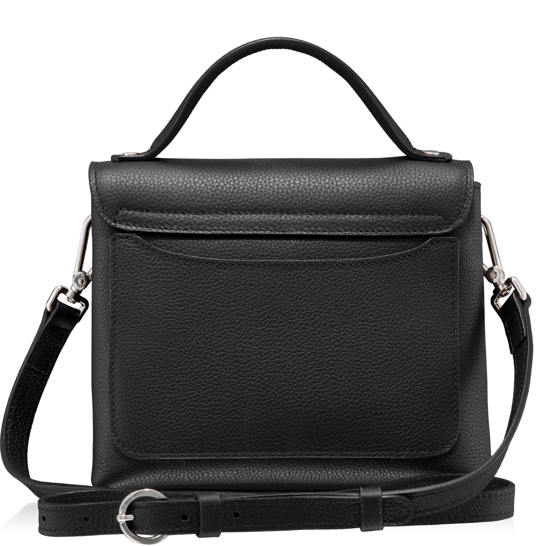 Women Leather Hand Bag GENNA 02 Bottalato Black
