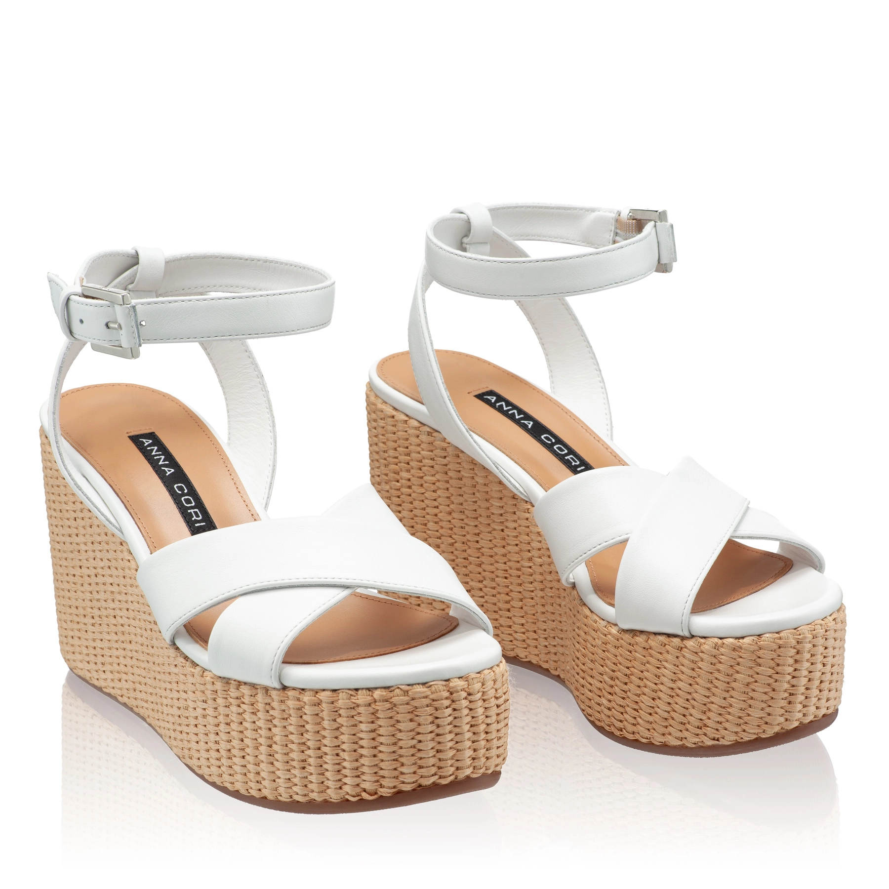 Women Leather Sandals 8089 Vitello White
