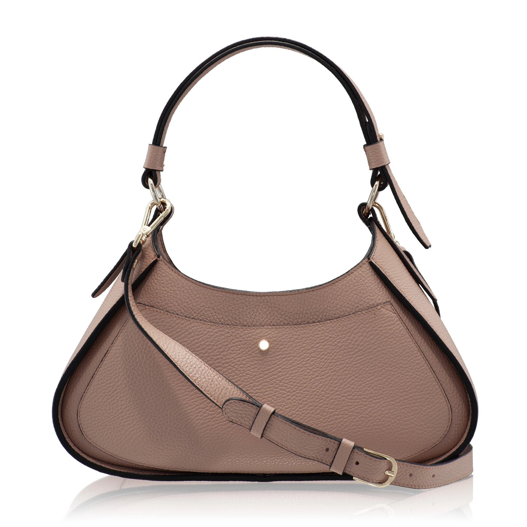 Women Leather Shoulder Bag GELIA 02 BOTTALATO NUDE