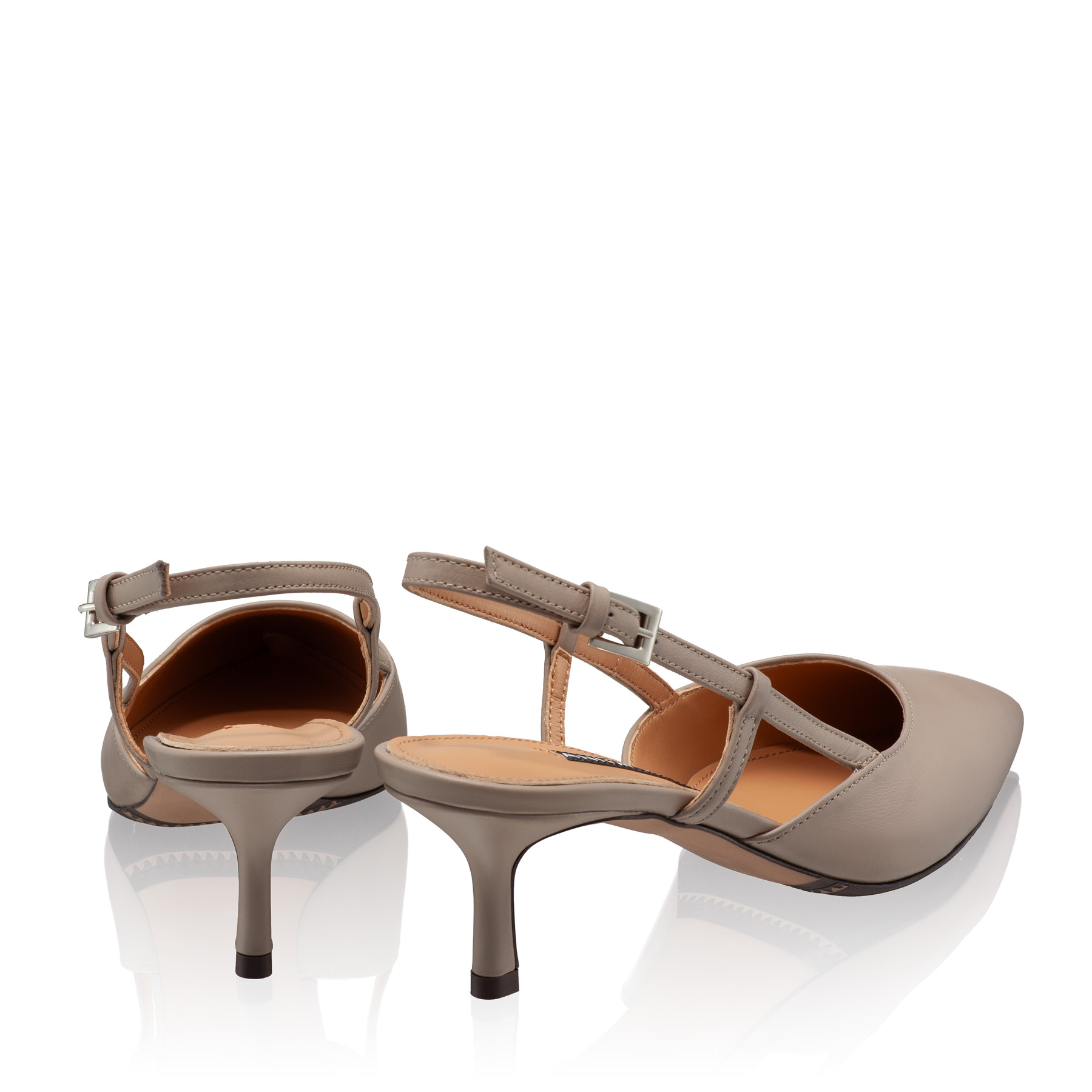 Mid-heel Slingback Pumps 8053 Vitello Taupe
