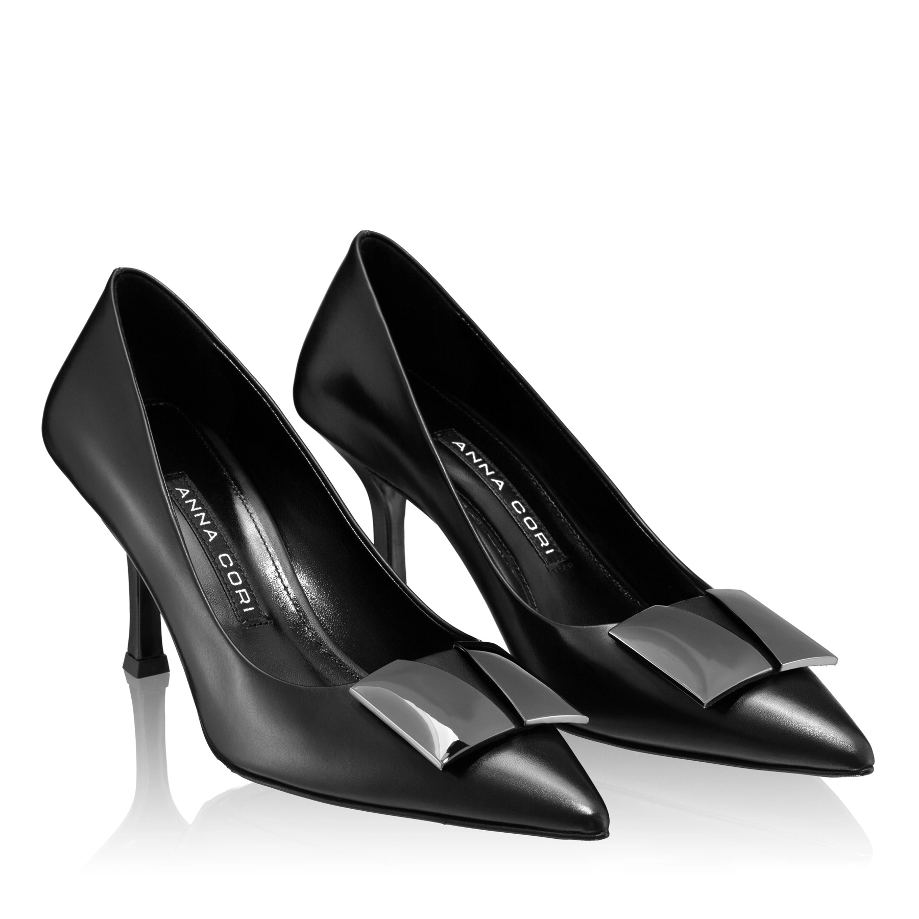 Mid-heel Leather Pumps 6149 Vitello Black