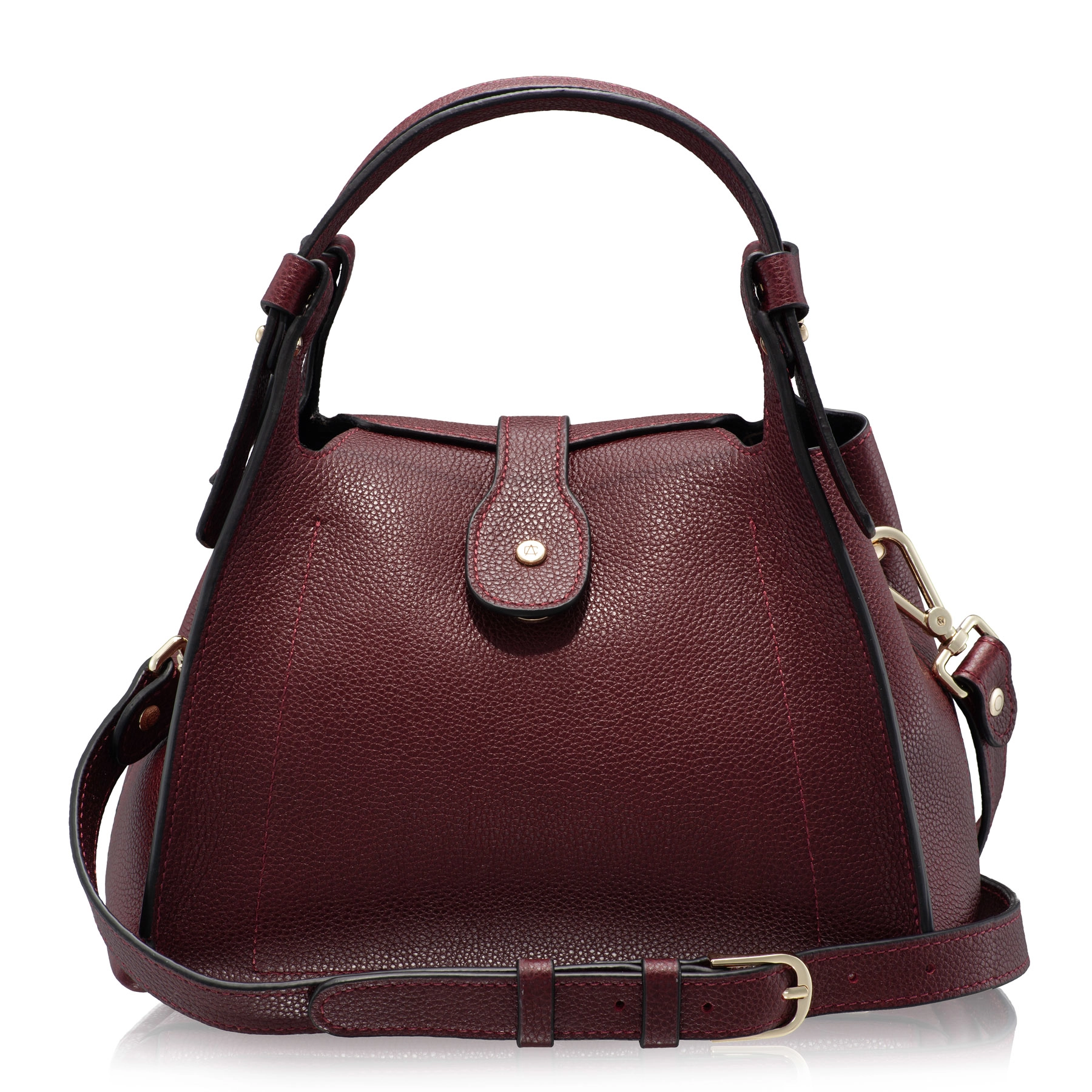 Women Leather Handbag BLUMA 01 BOTTALATO BORDO