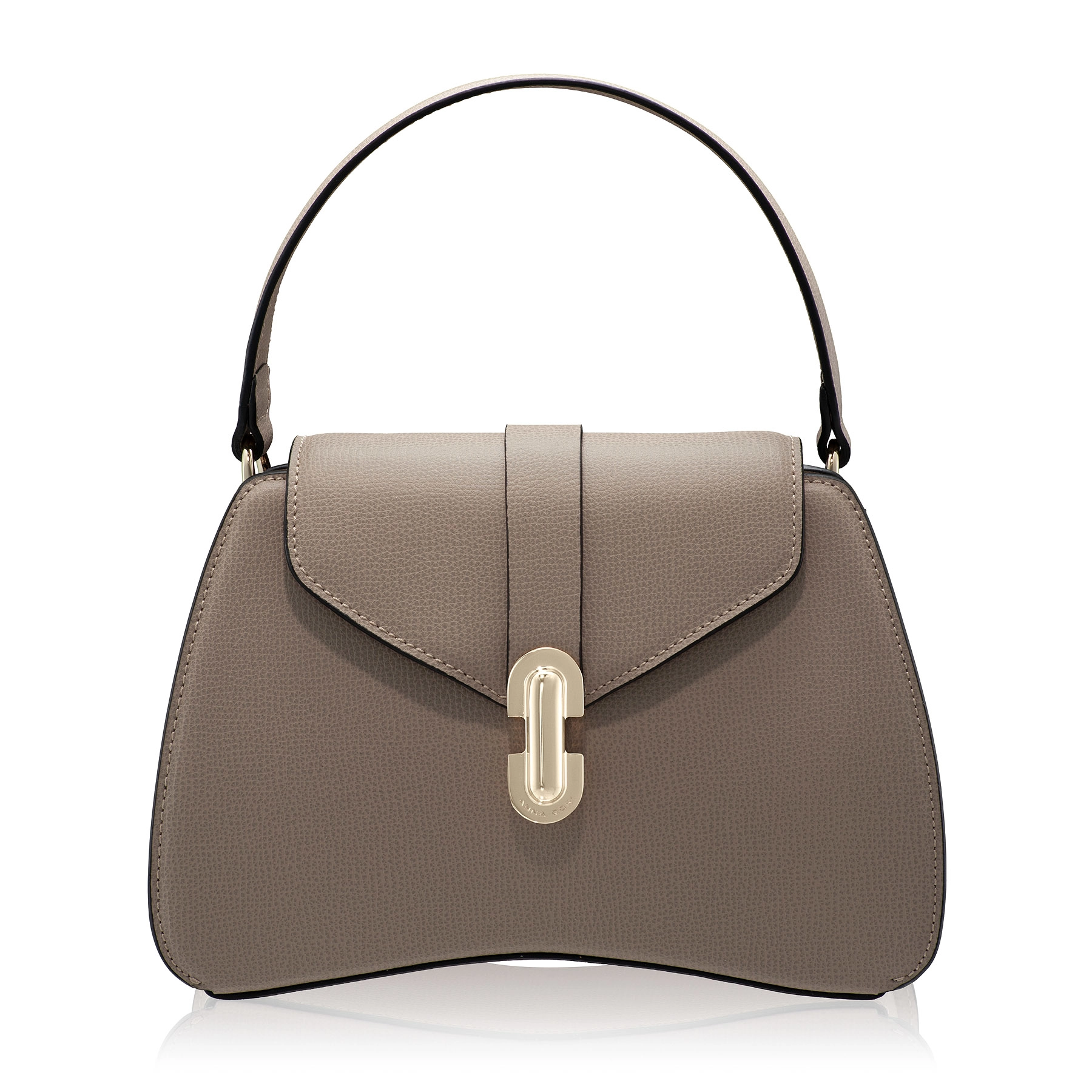 Women Leather Handbag ANERA 02 VIT STAMP TAUPE